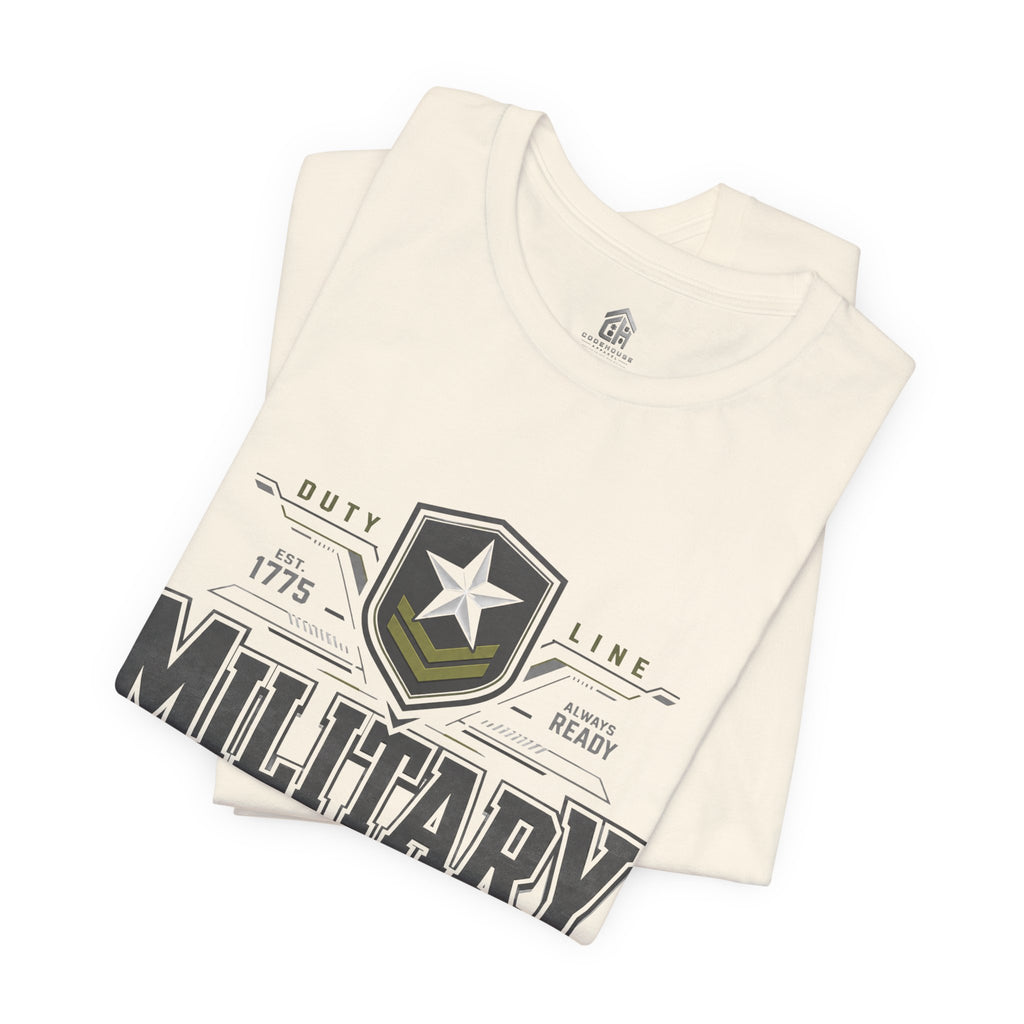 Military Graphic Tee — "No Better Friend, No Worse Enemy" Patriotic Crewneck