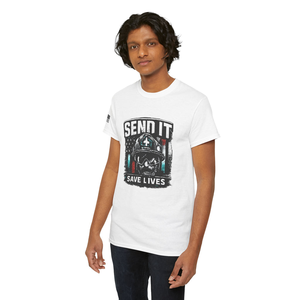 Send It Save Lives T‑Shirt — EMS/Paramedic Rescue Helmet Tee
