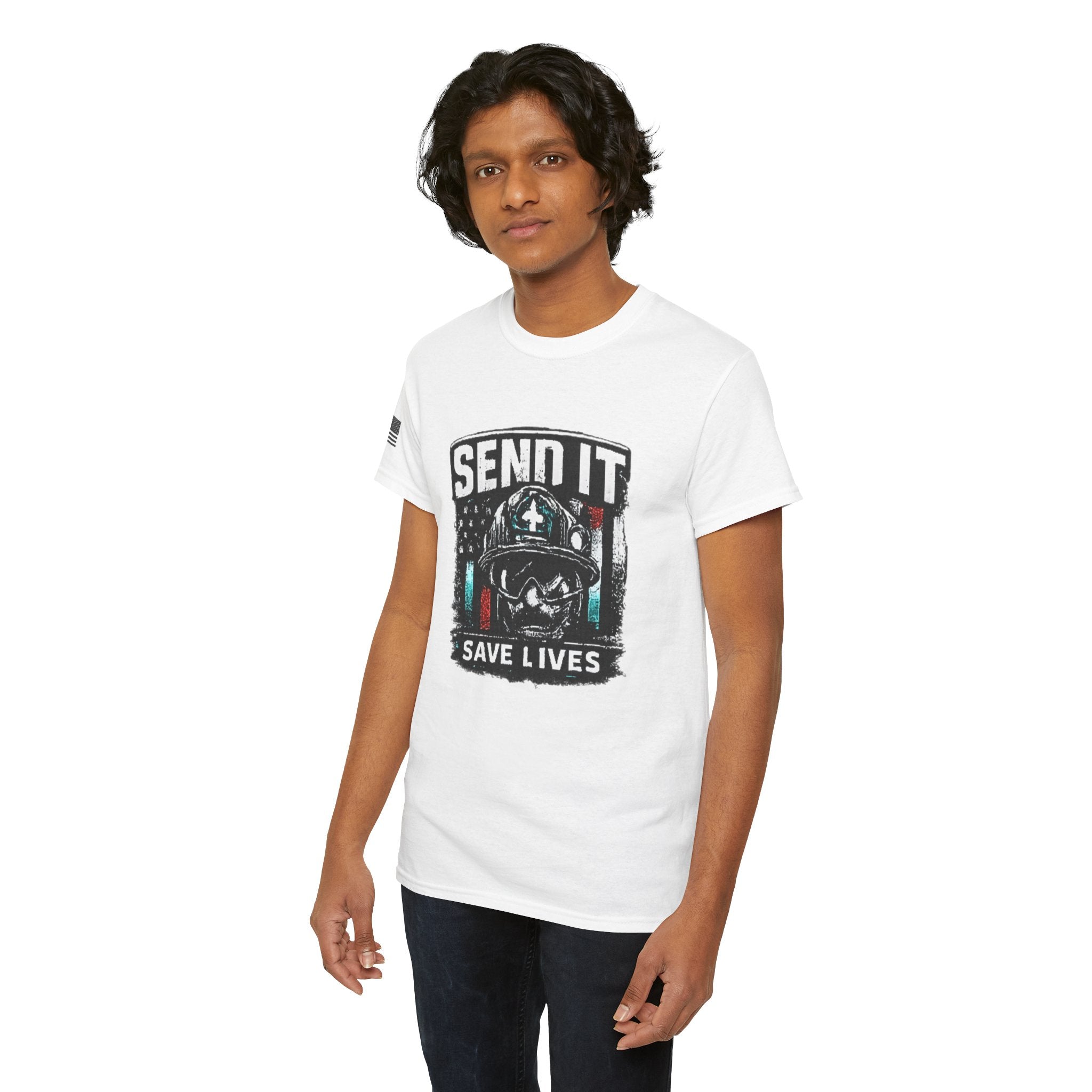 Send It Save Lives T‑Shirt — EMS/Paramedic Rescue Helmet Tee