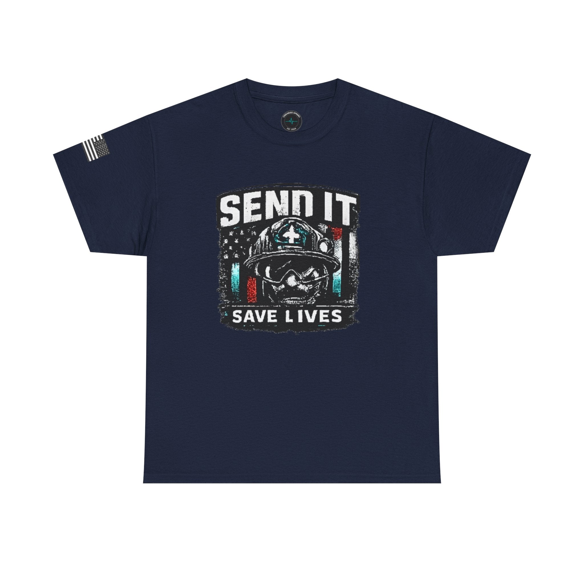Send It Save Lives T‑Shirt — EMS/Paramedic Rescue Helmet Tee