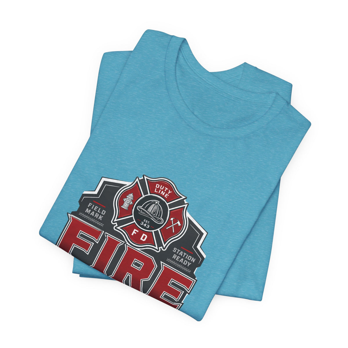 Firefighter T-Shirt — "Built for the Call" Fire Dept Badge Tee