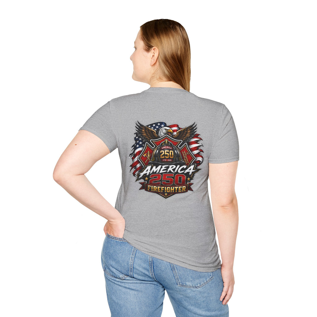 America 250 Firefighter Patriotic Graphic Tee