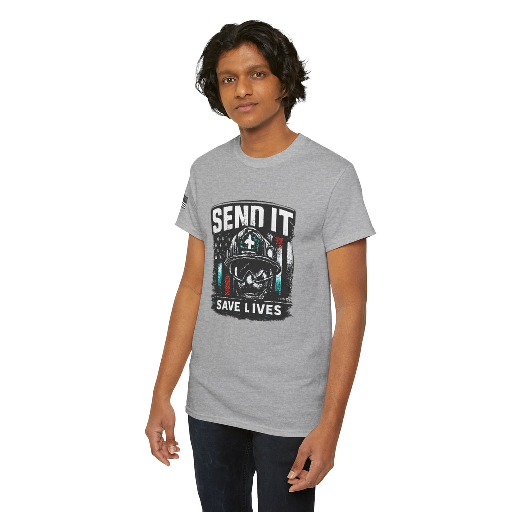 Send It Save Lives T‑Shirt — EMS/Paramedic Rescue Helmet Tee