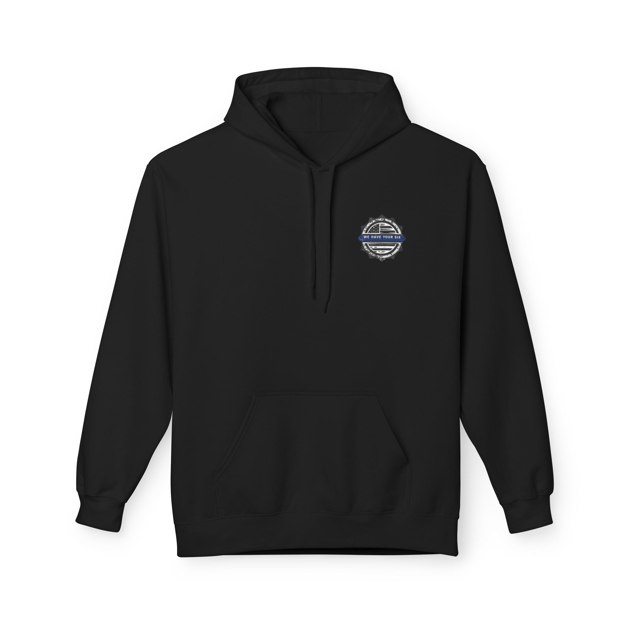 Thin Blue Line Skull Hoodie – Police Support American Flag Back Print