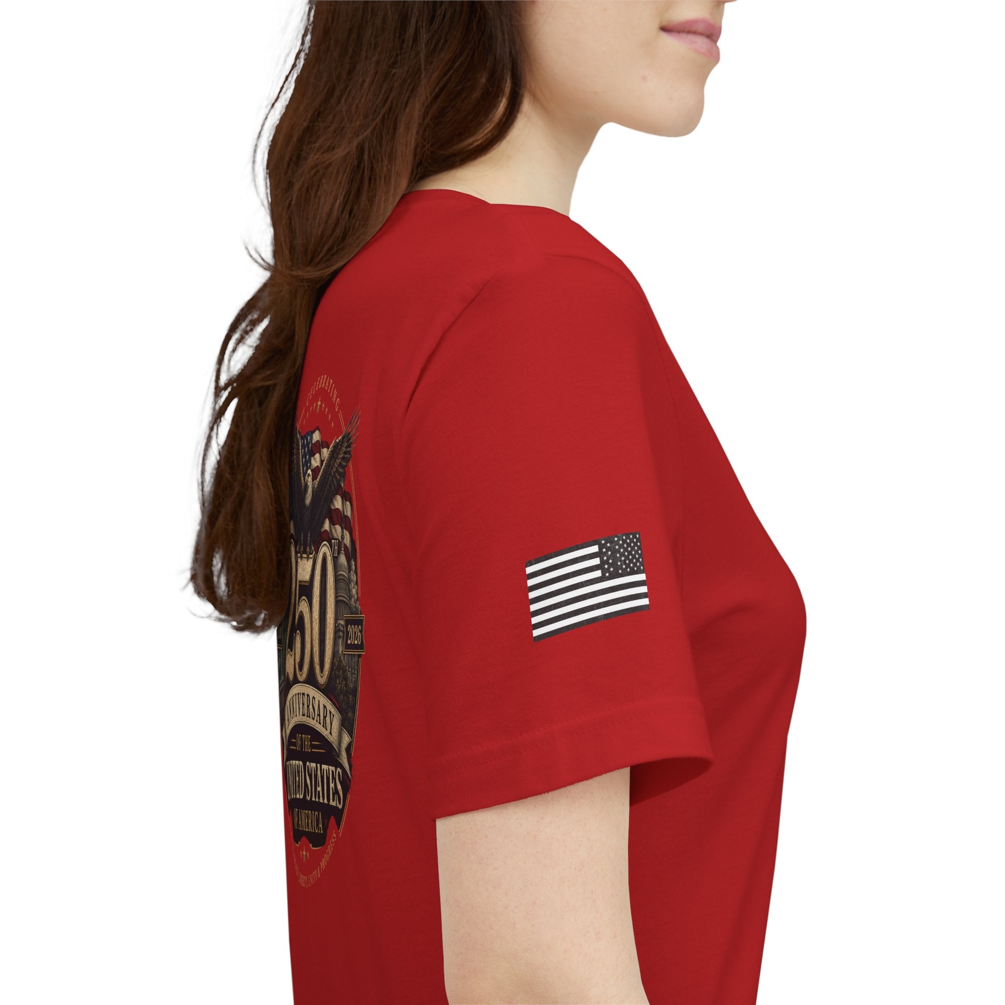 250th Anniversary USA T‑Shirt — American Eagle & Flag Commemorative Tee