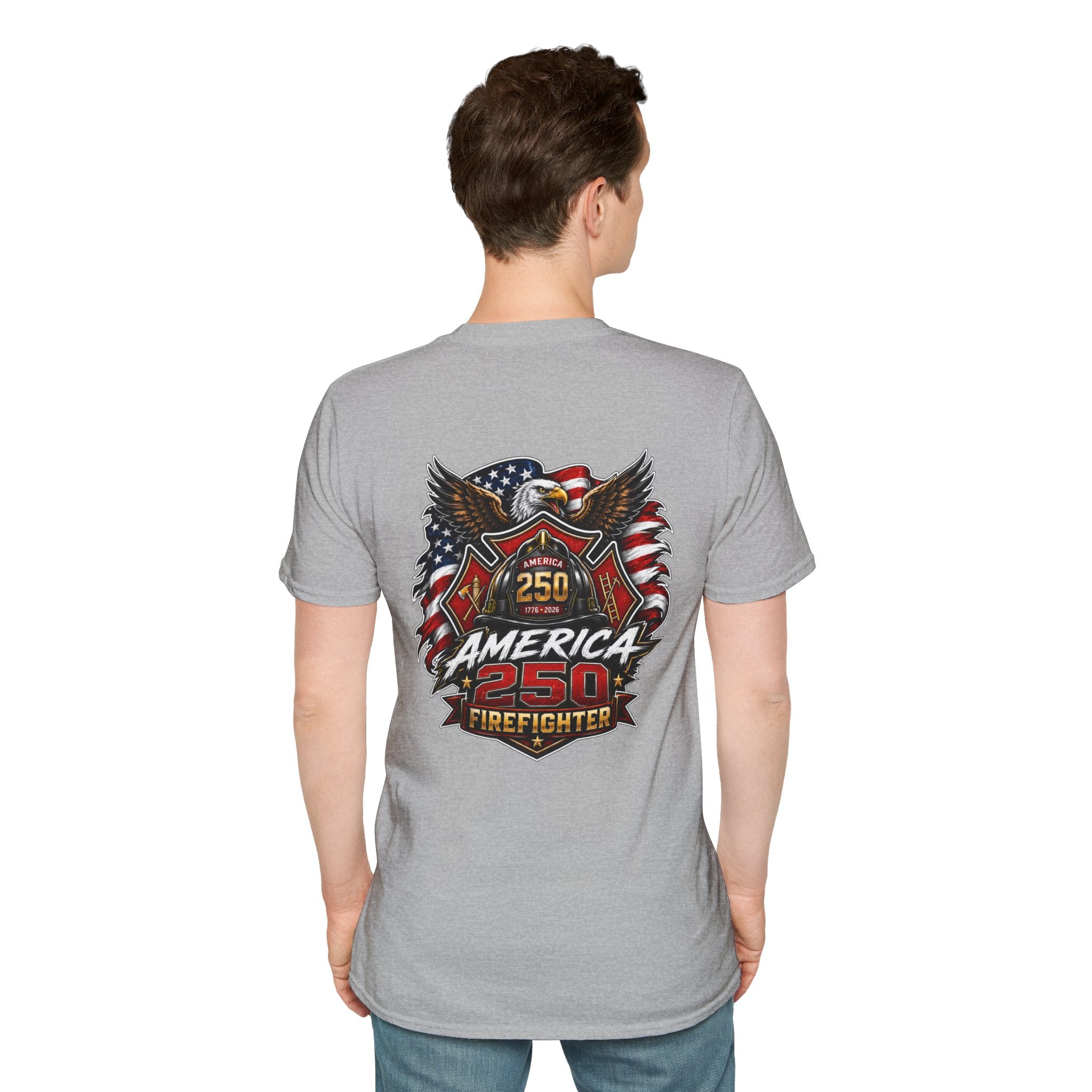America 250 Firefighter Patriotic Graphic Tee