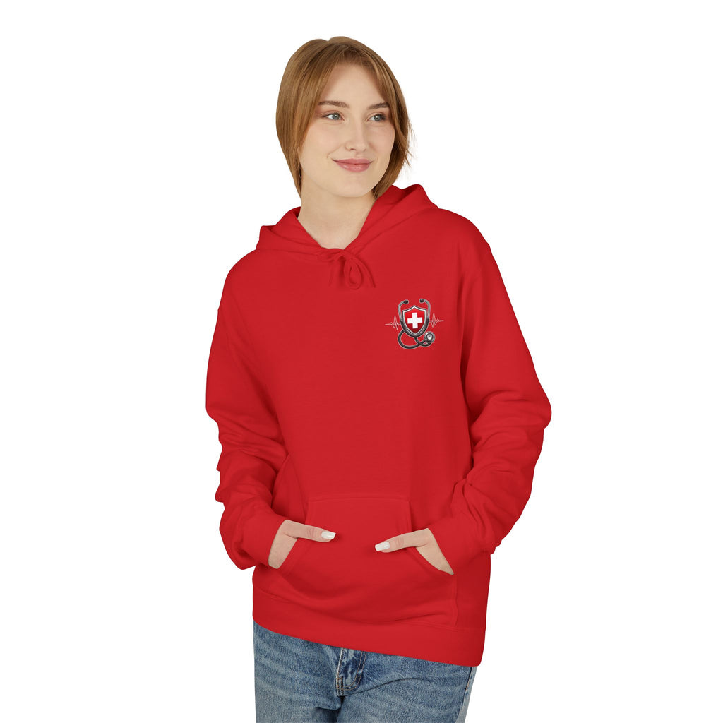 ER Nurse Hoodie - "Present in Chaos, Fueled by Caffeine & Compassion" Medical Staff Pullover