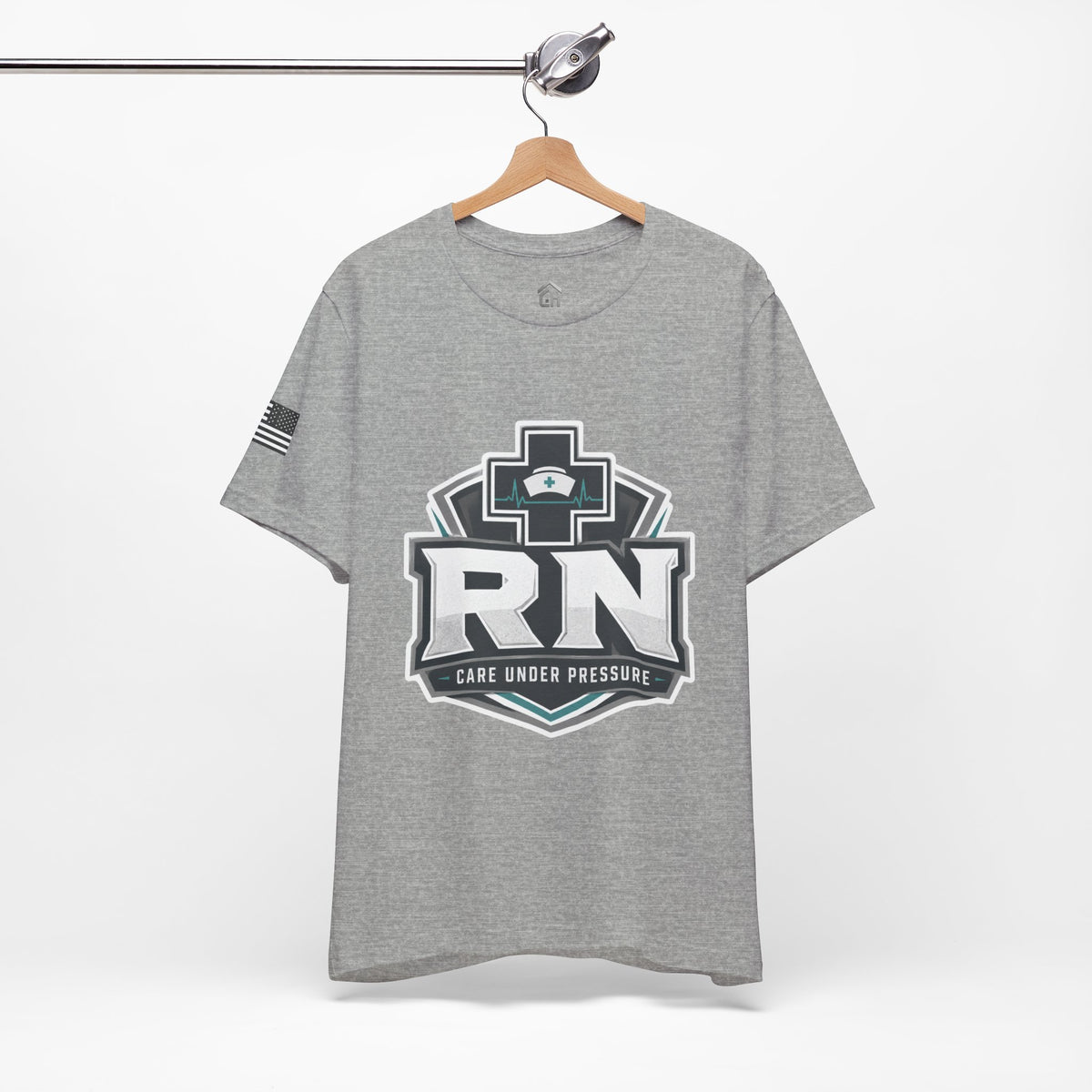 RN Nurse Logo T‑Shirt — Care Under Pressure Crew Tee