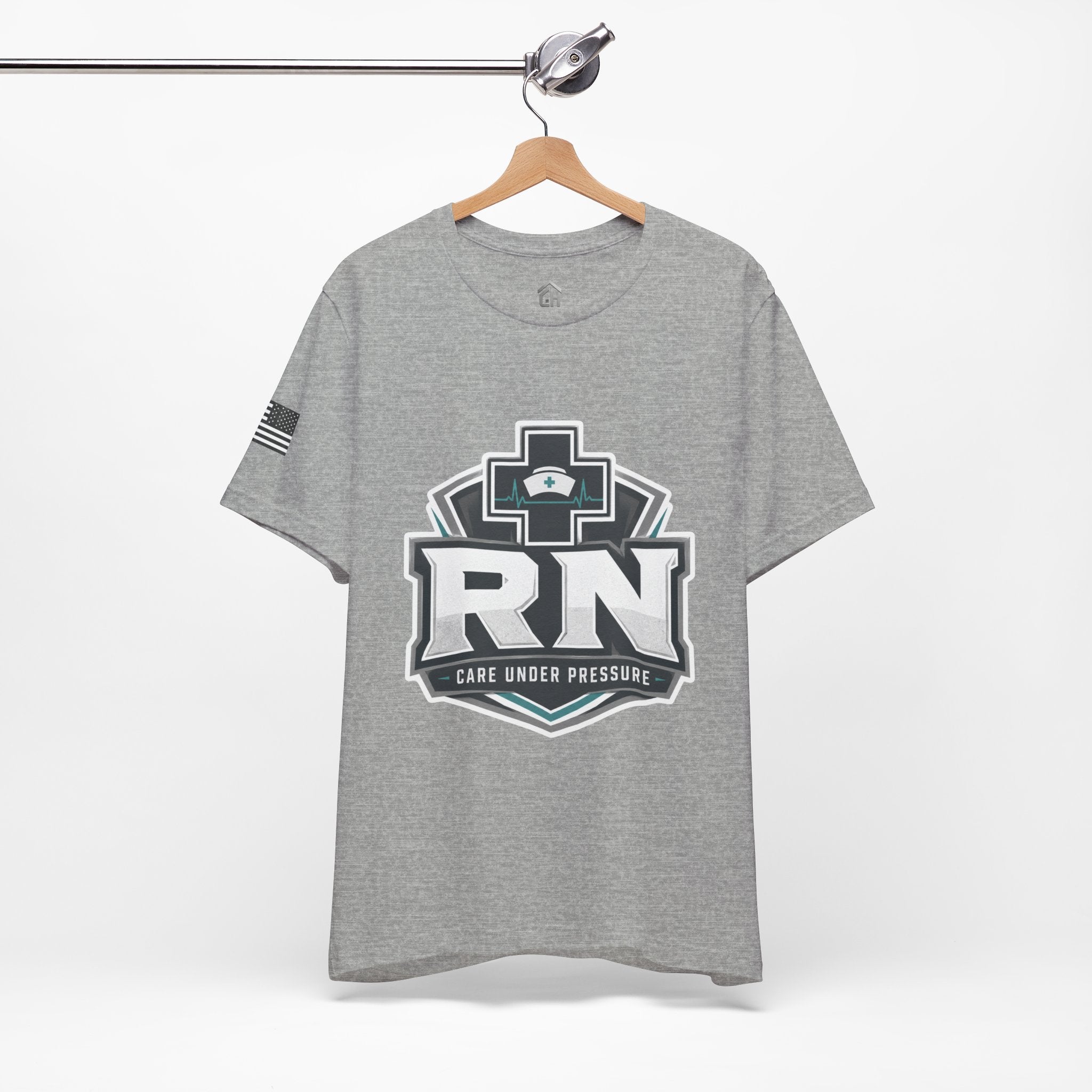 RN Nurse Logo T‑Shirt — Care Under Pressure Crew Tee