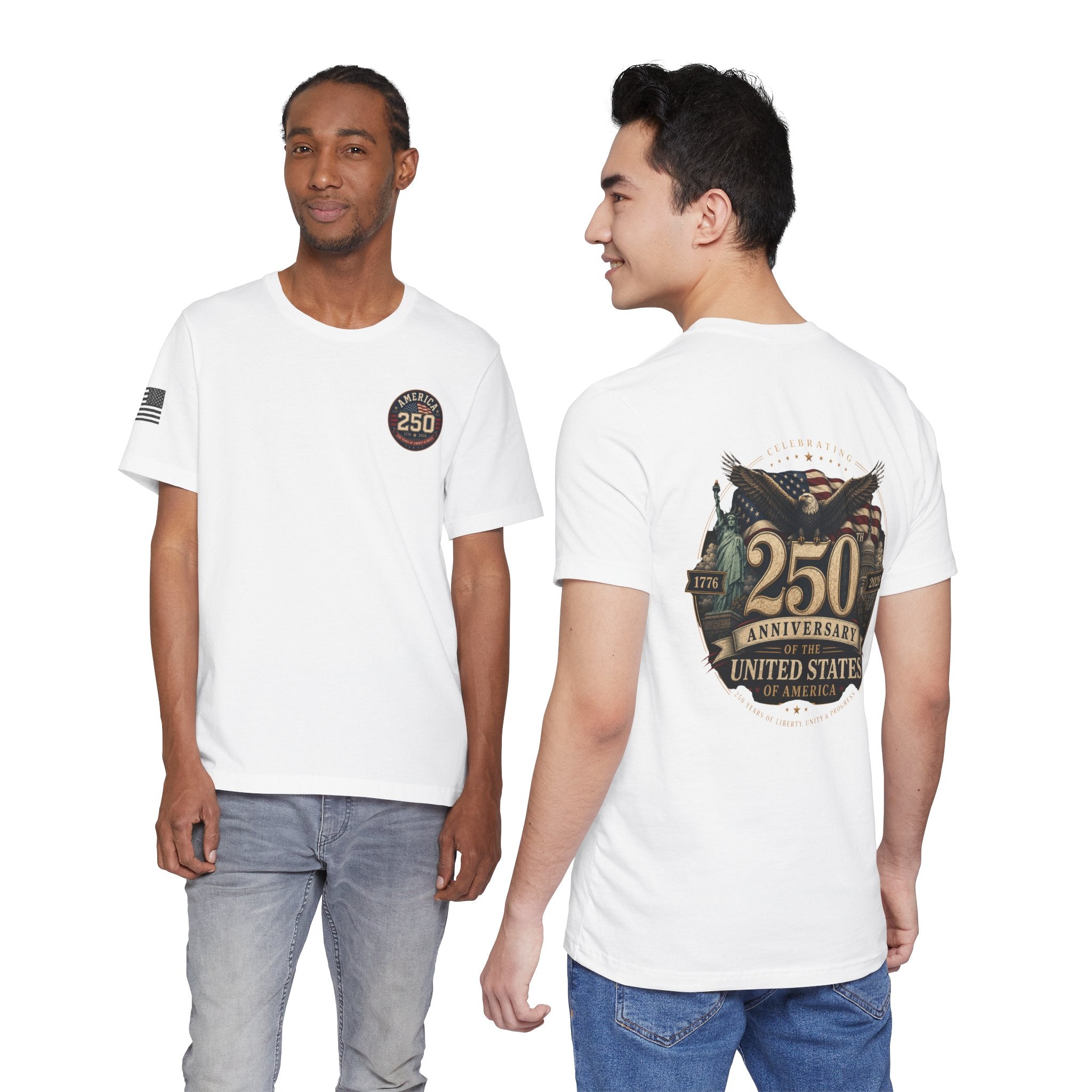 250th Anniversary USA T‑Shirt — American Eagle & Flag Commemorative Tee