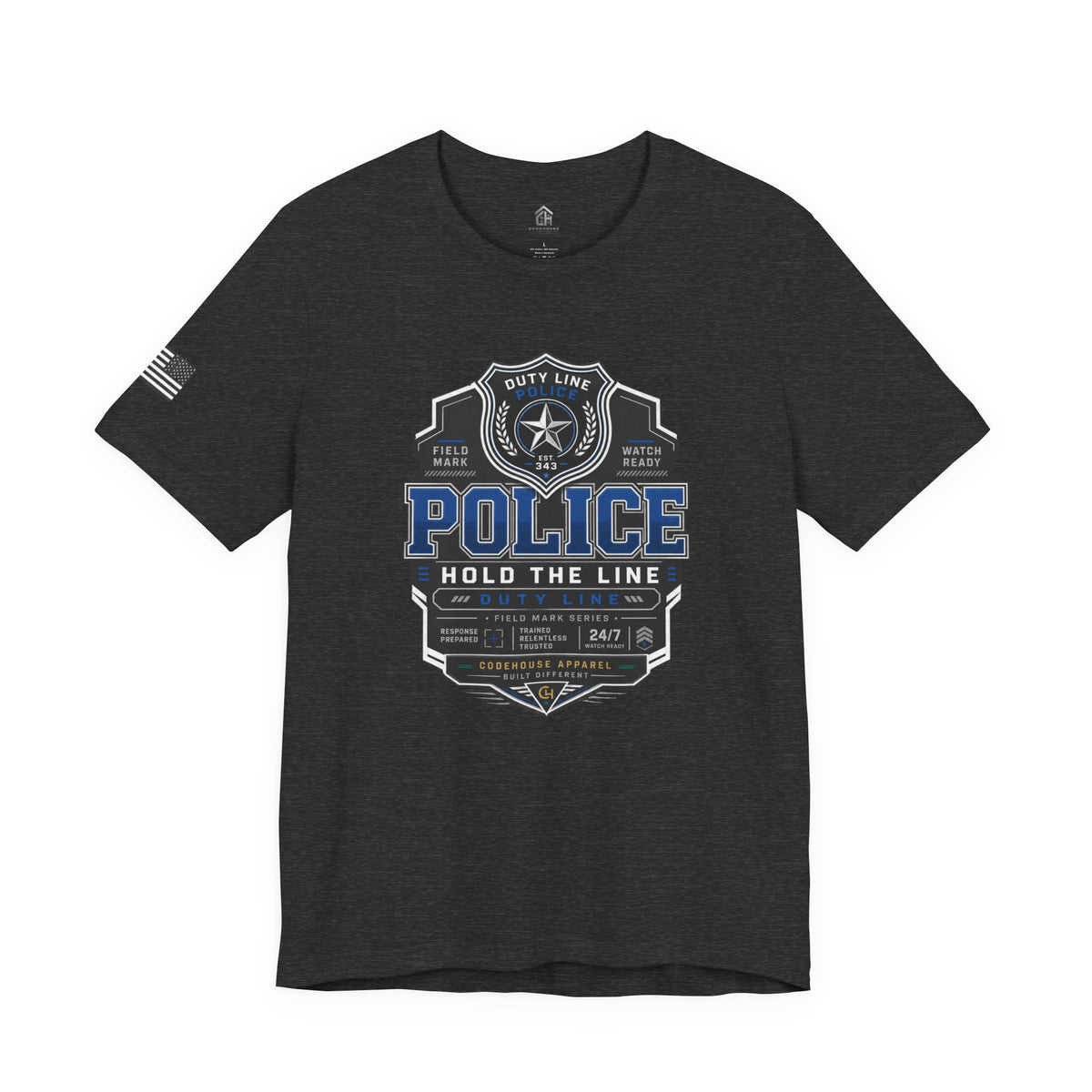 Hold the Line Police Badge Tee