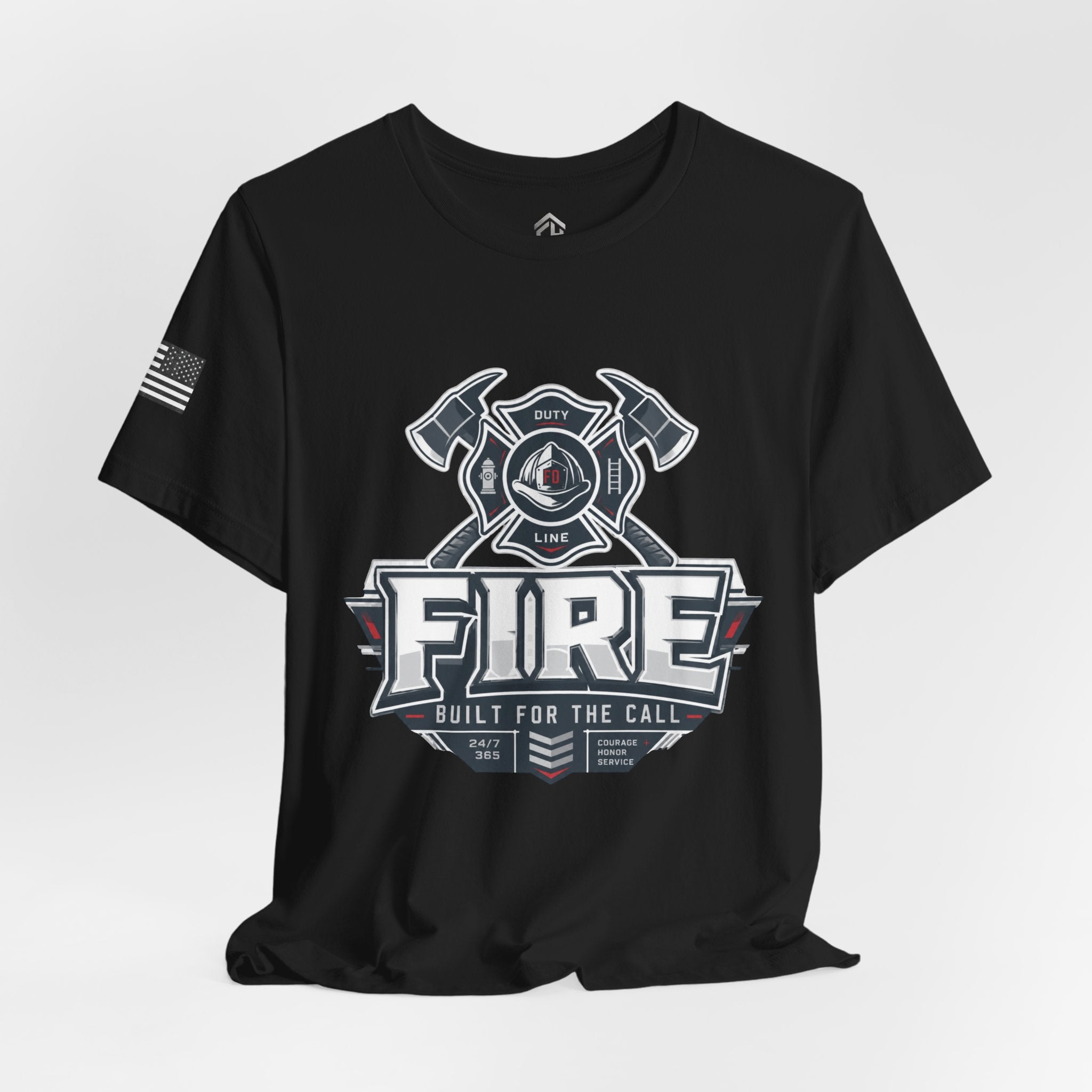 Firefighter T-Shirt — "Fire Built for the Call" Graphic Tee