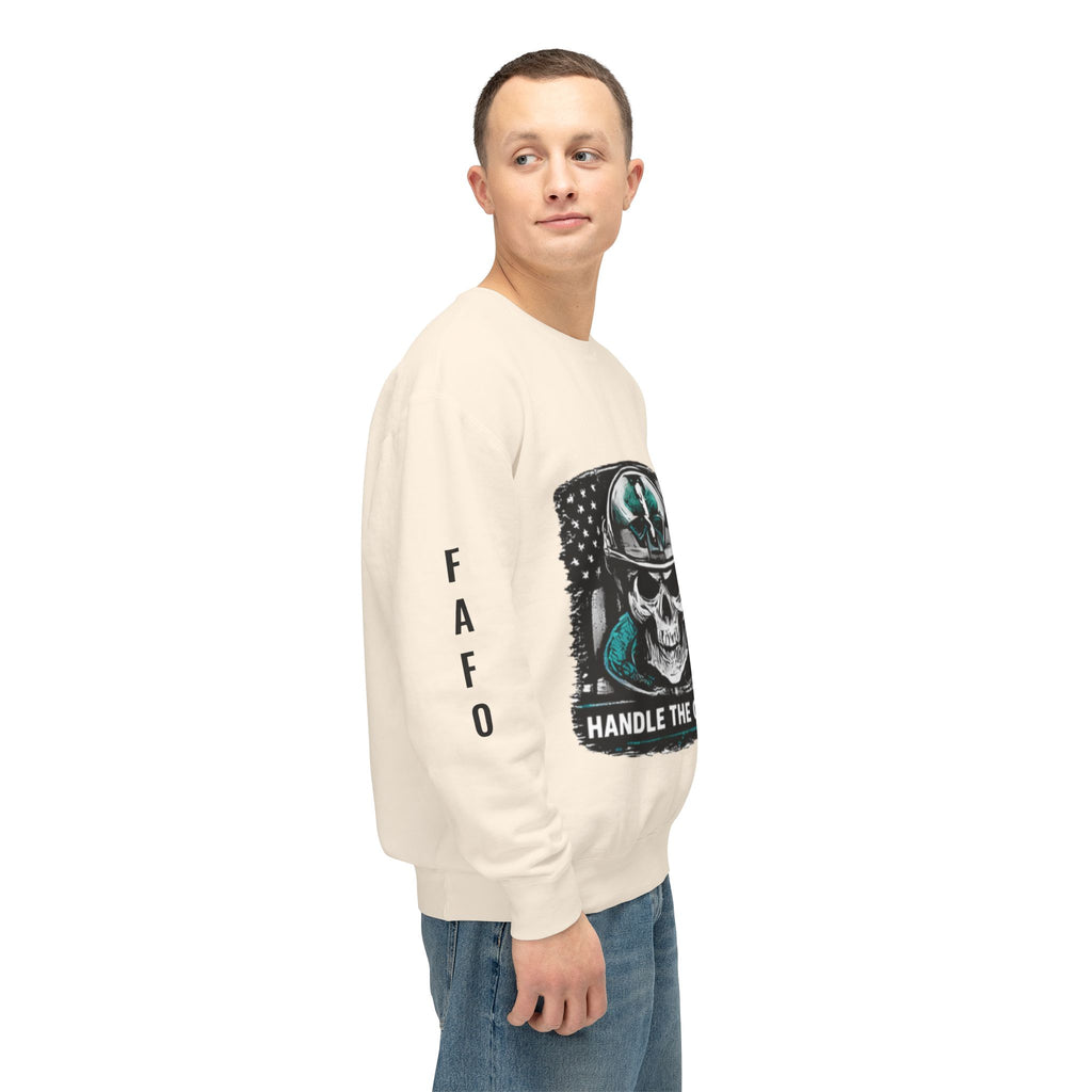 Handle The Chaos Sweatshirt — Military Skull Flag Crewneck