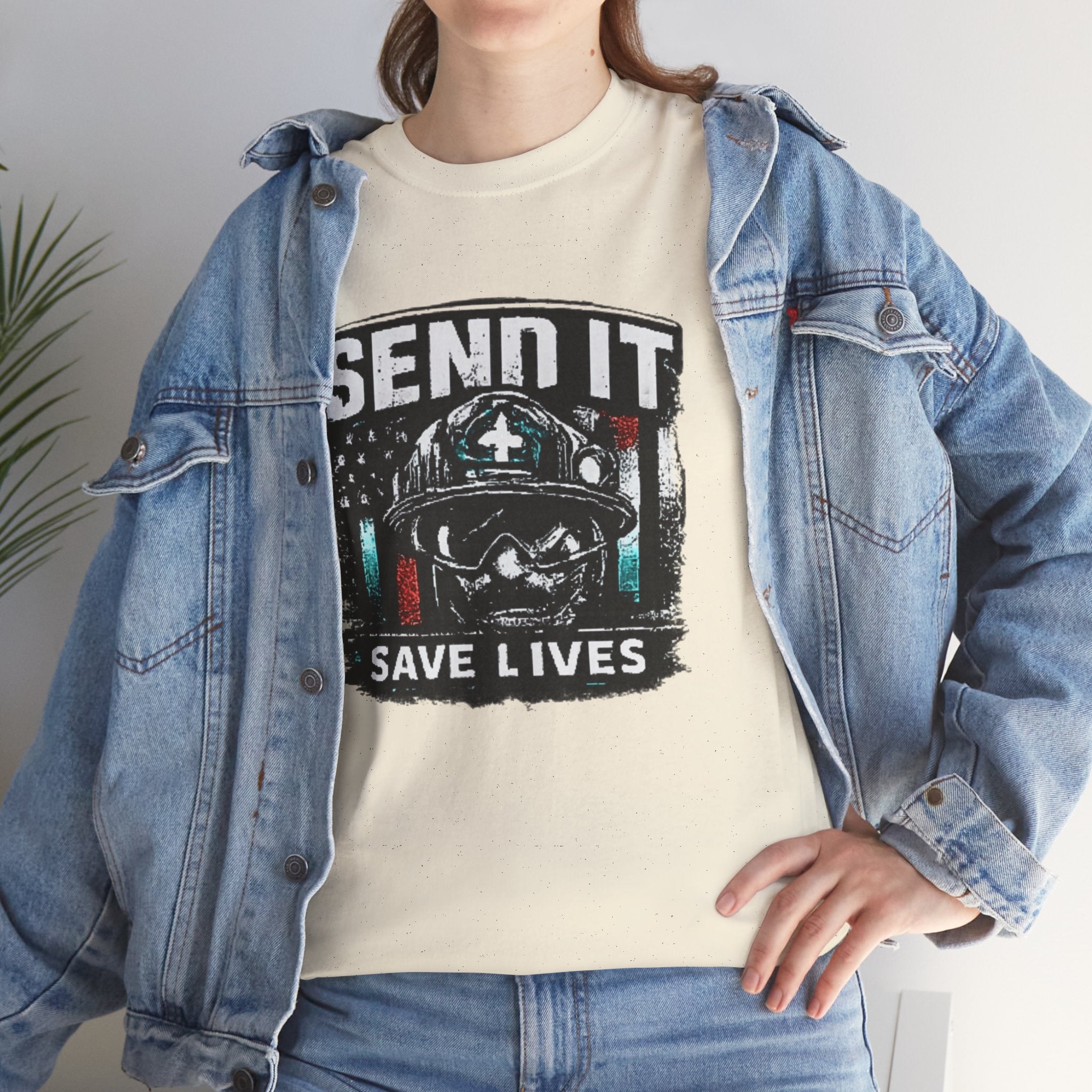 Send It Save Lives T‑Shirt — EMS/Paramedic Rescue Helmet Tee