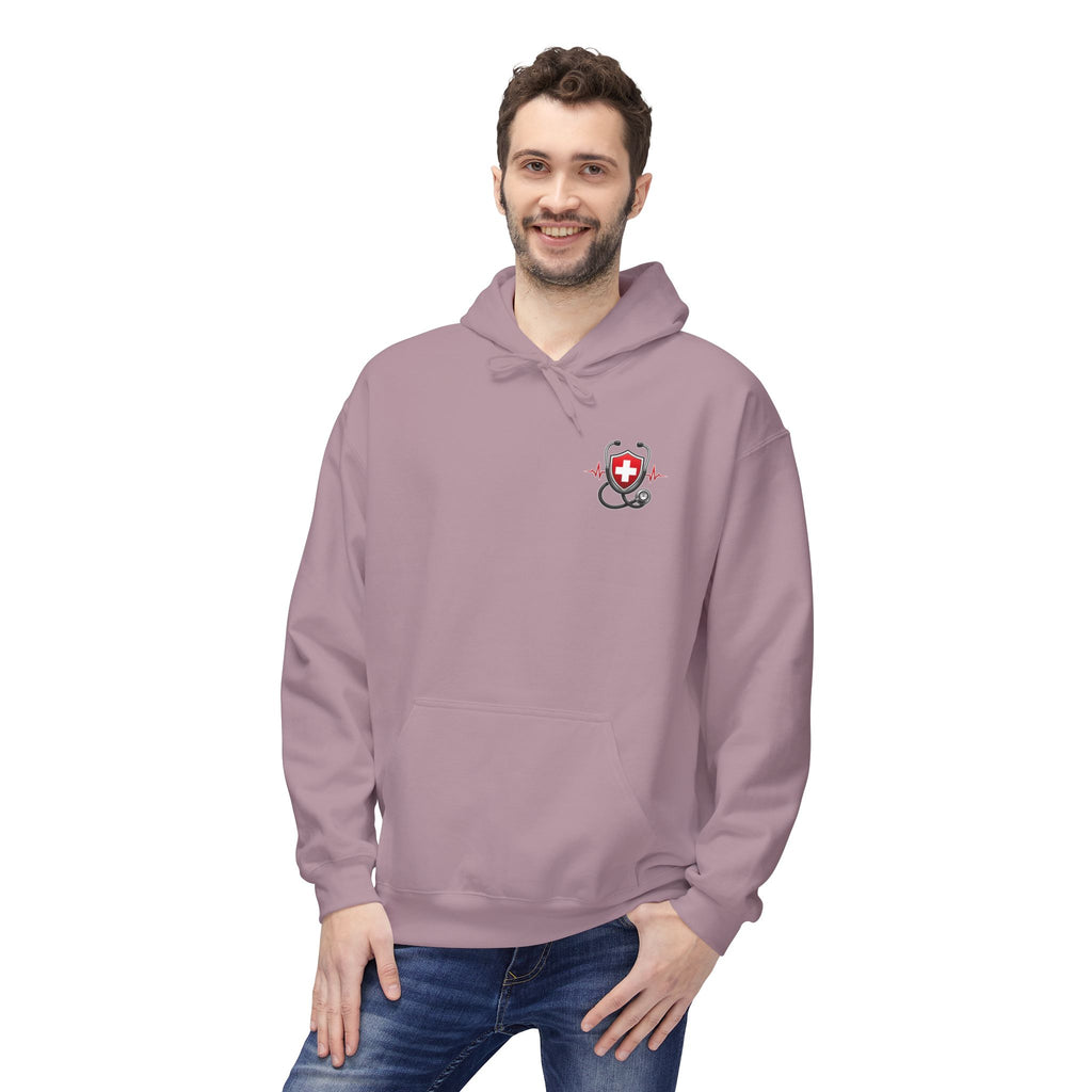 ER Nurse Hoodie - "Present in Chaos, Fueled by Caffeine & Compassion" Medical Staff Pullover