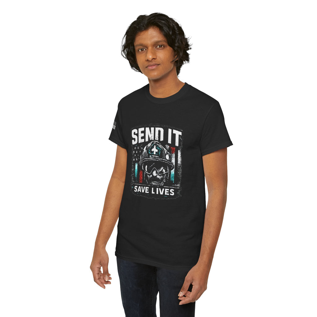 Send It Save Lives T‑Shirt — EMS/Paramedic Rescue Helmet Tee