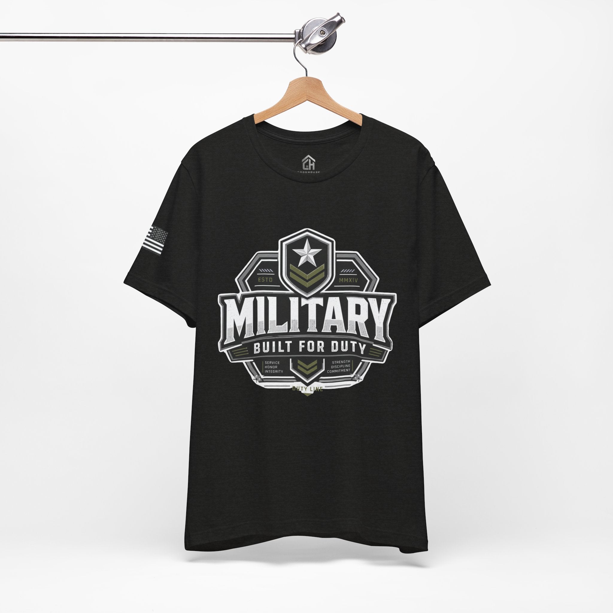 Military 'Built for Duty' T-Shirt — Patriotic Veteran & Active Duty Tee