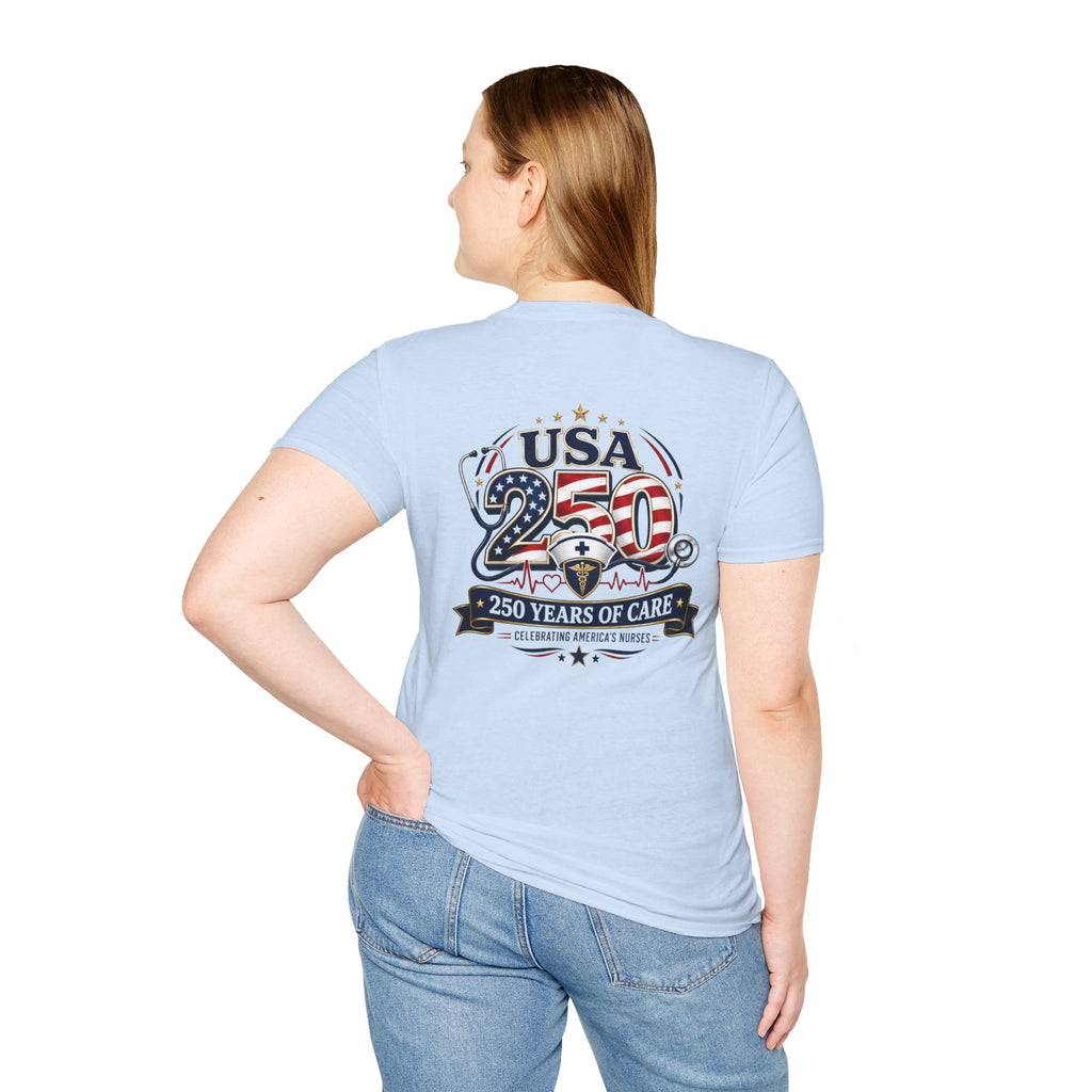 USA 250 Years of Care Nurse Shirt – Patriotic America’s Nurses 250th Anniversary Graphic Tee