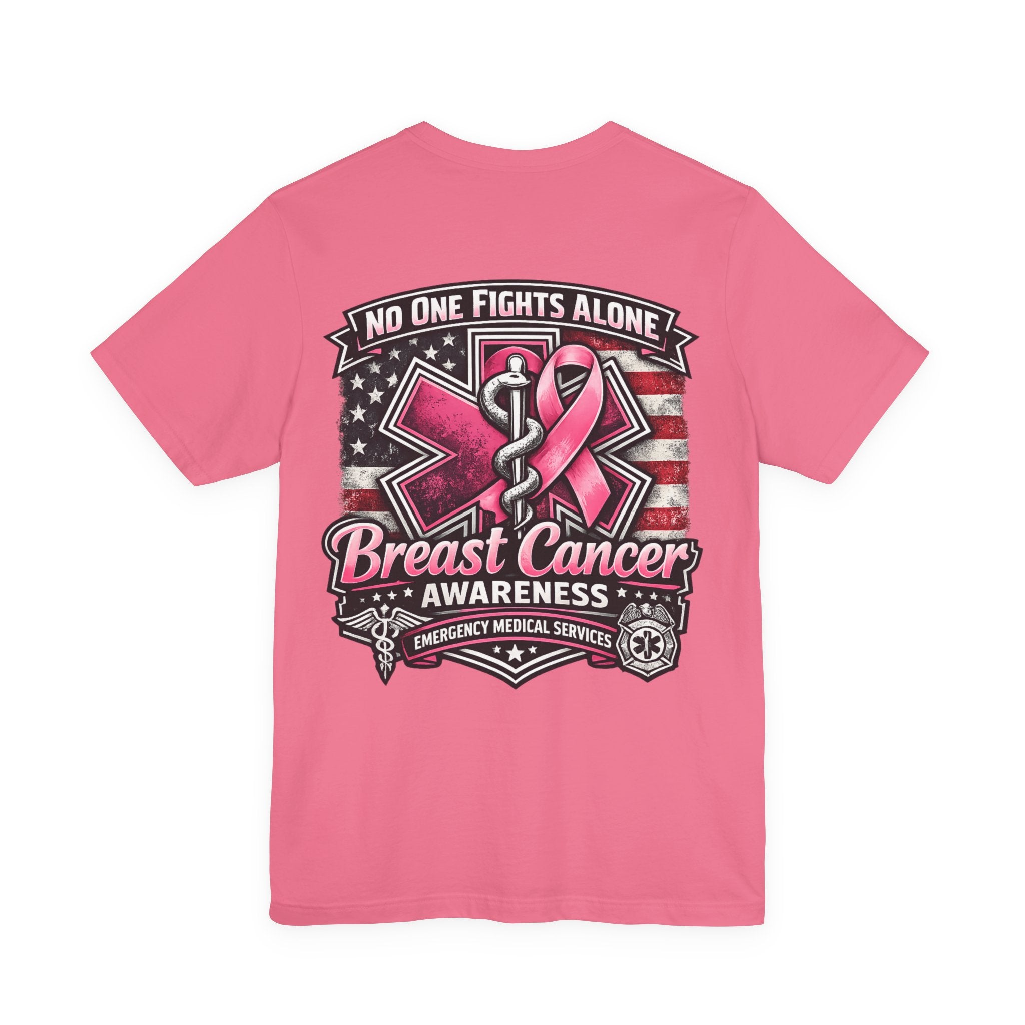 No One Fights Alone – Breast Cancer Awareness EMS T-Shirt