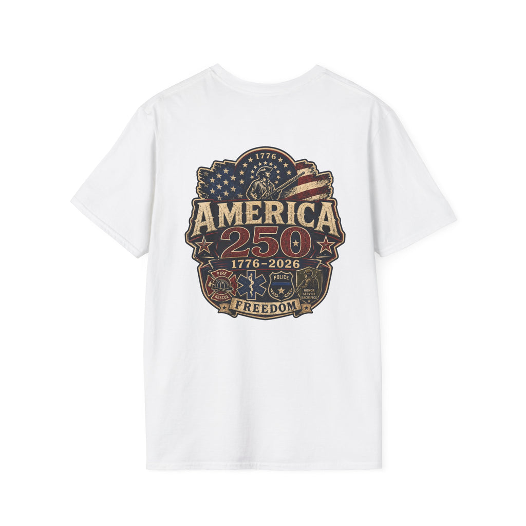 America 250 First Responder Freedom T-Shirt | 1776–2026 Patriotic Tee