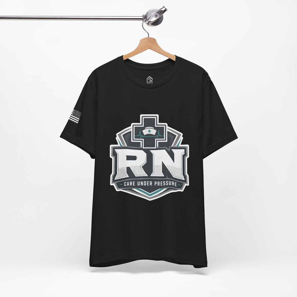RN Nurse Logo T‑Shirt — Care Under Pressure Crew Tee