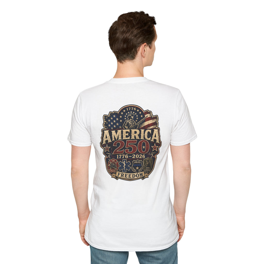 America 250 First Responder Freedom T-Shirt | 1776–2026 Patriotic Tee