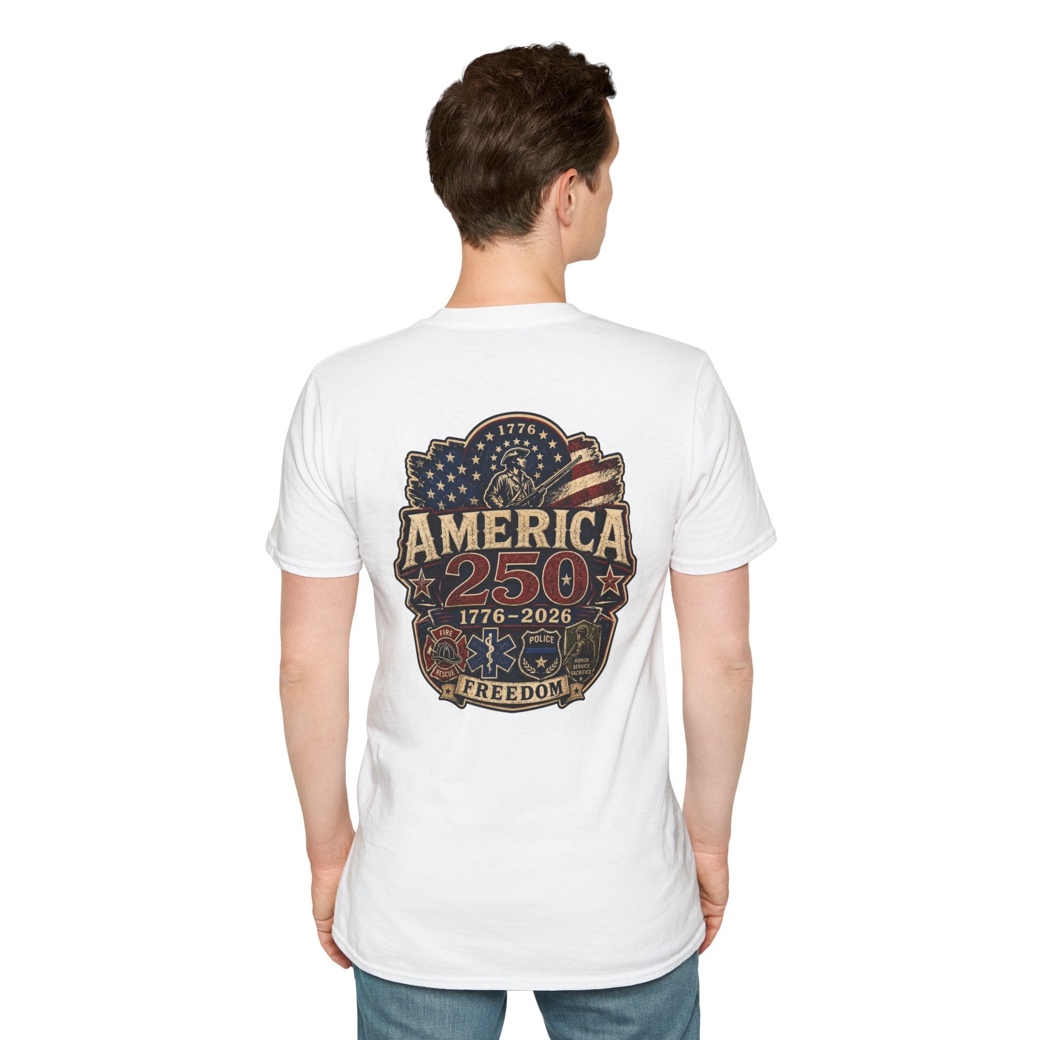 America 250 First Responder Freedom T-Shirt | 1776–2026 Patriotic Tee