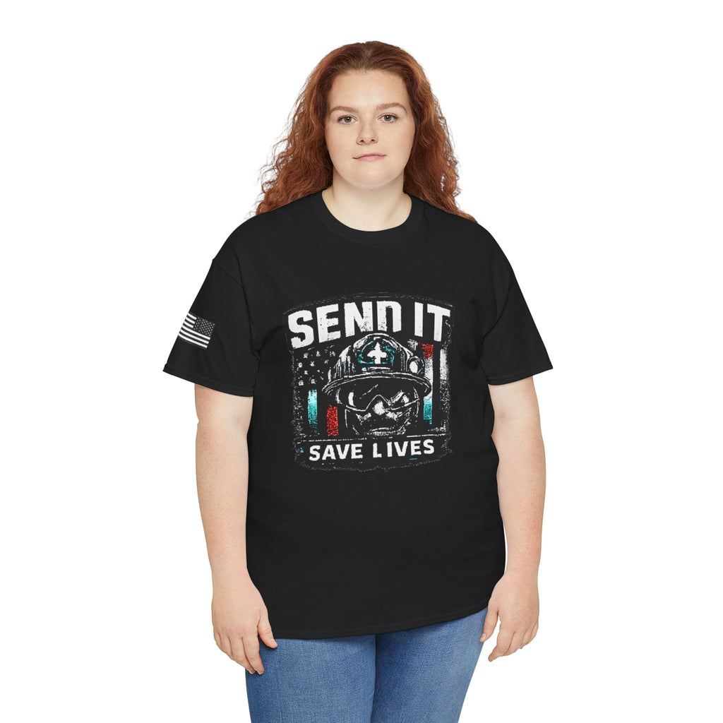 Send It Save Lives T‑Shirt — EMS/Paramedic Rescue Helmet Tee