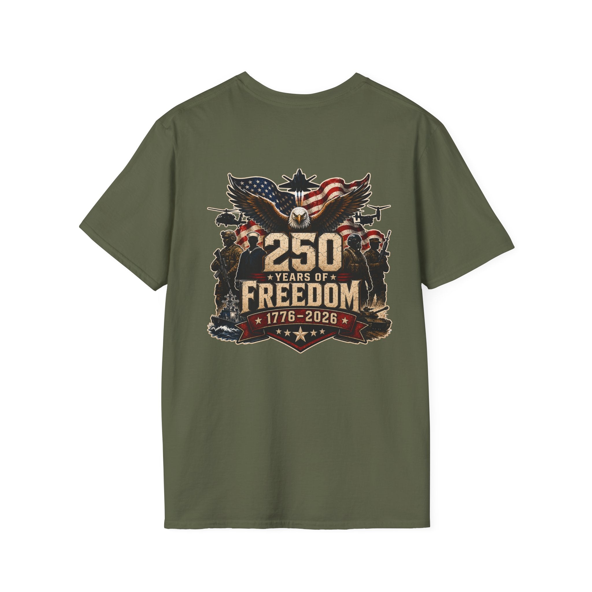 250 Years of Freedom Military Patriotic Graphic Tee