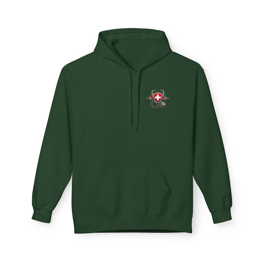 ER Nurse Hoodie - "Present in Chaos, Fueled by Caffeine & Compassion" Medical Staff Pullover