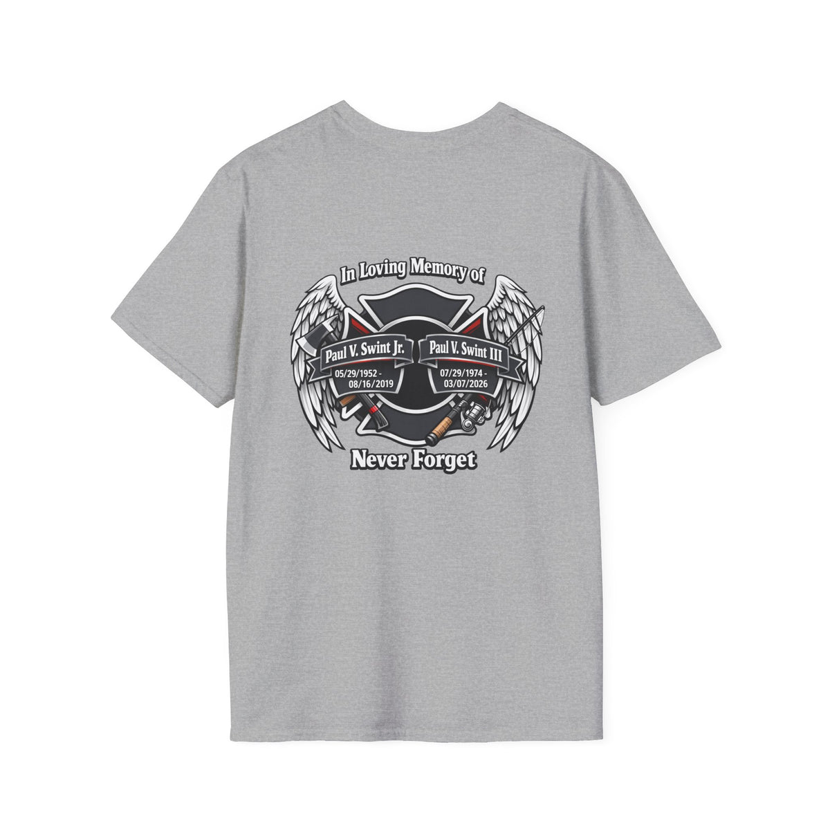 Memorial Wings T-Shirt — 'In Loving Memory / Never Forget' Tribute Tee