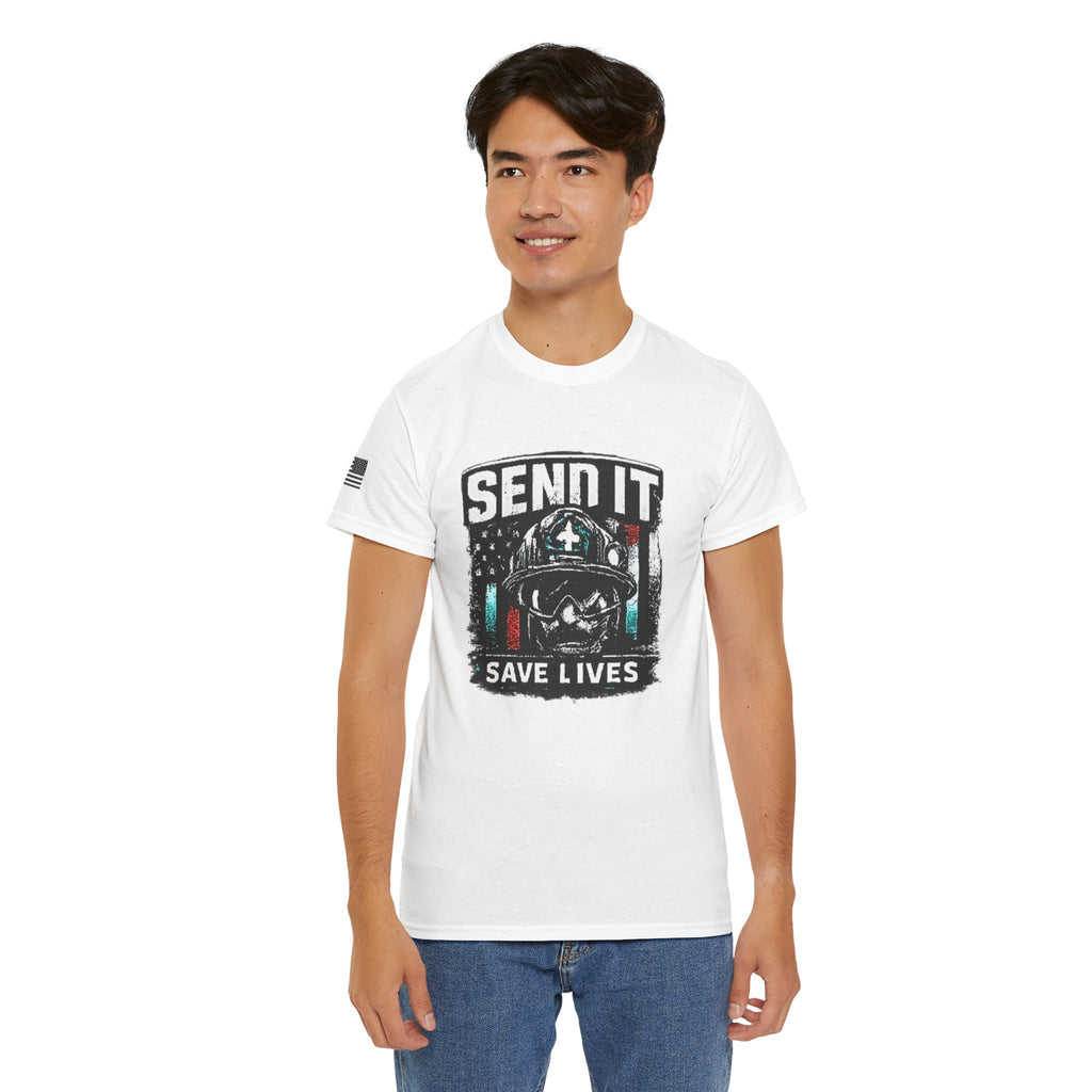 Send It Save Lives T‑Shirt — EMS/Paramedic Rescue Helmet Tee