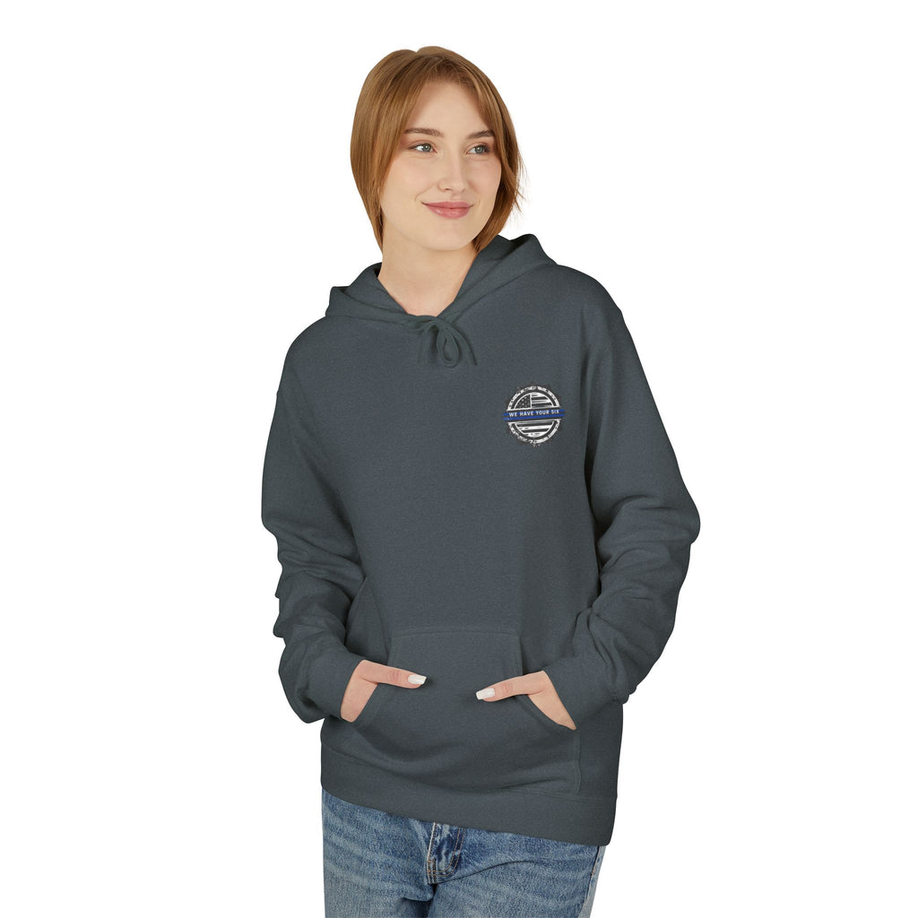 Thin Blue Line Skull Hoodie – Police Support American Flag Back Print