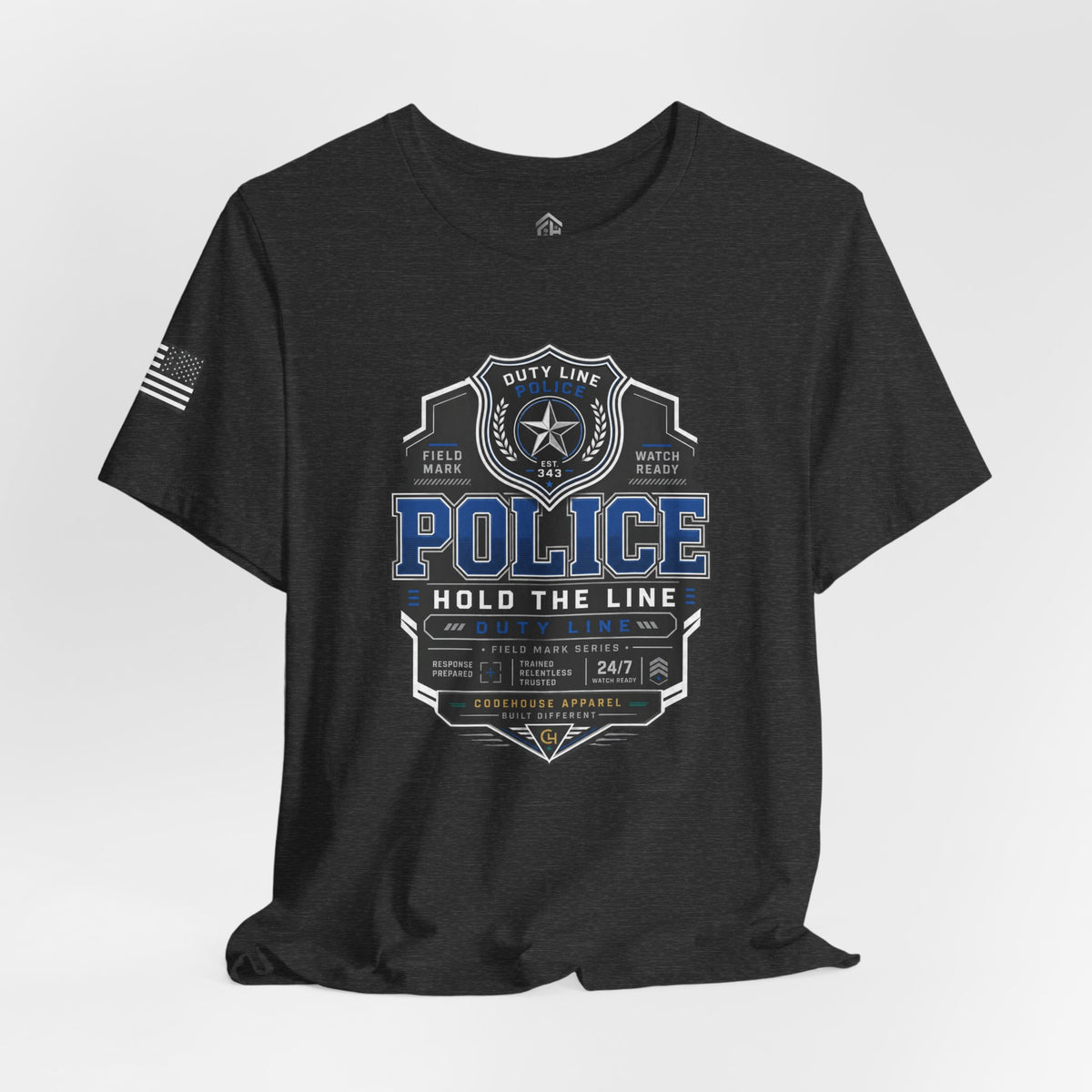 Hold the Line Police Badge Tee