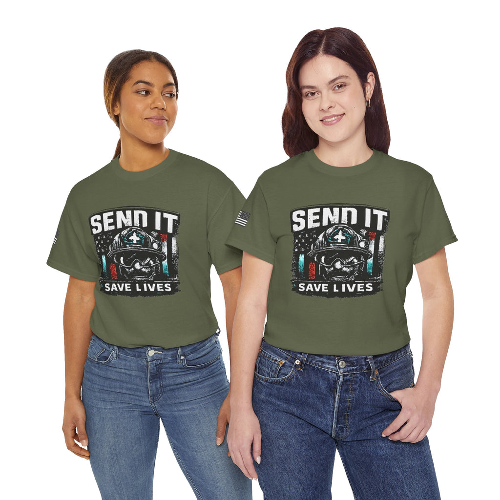 Send It Save Lives T‑Shirt — EMS/Paramedic Rescue Helmet Tee