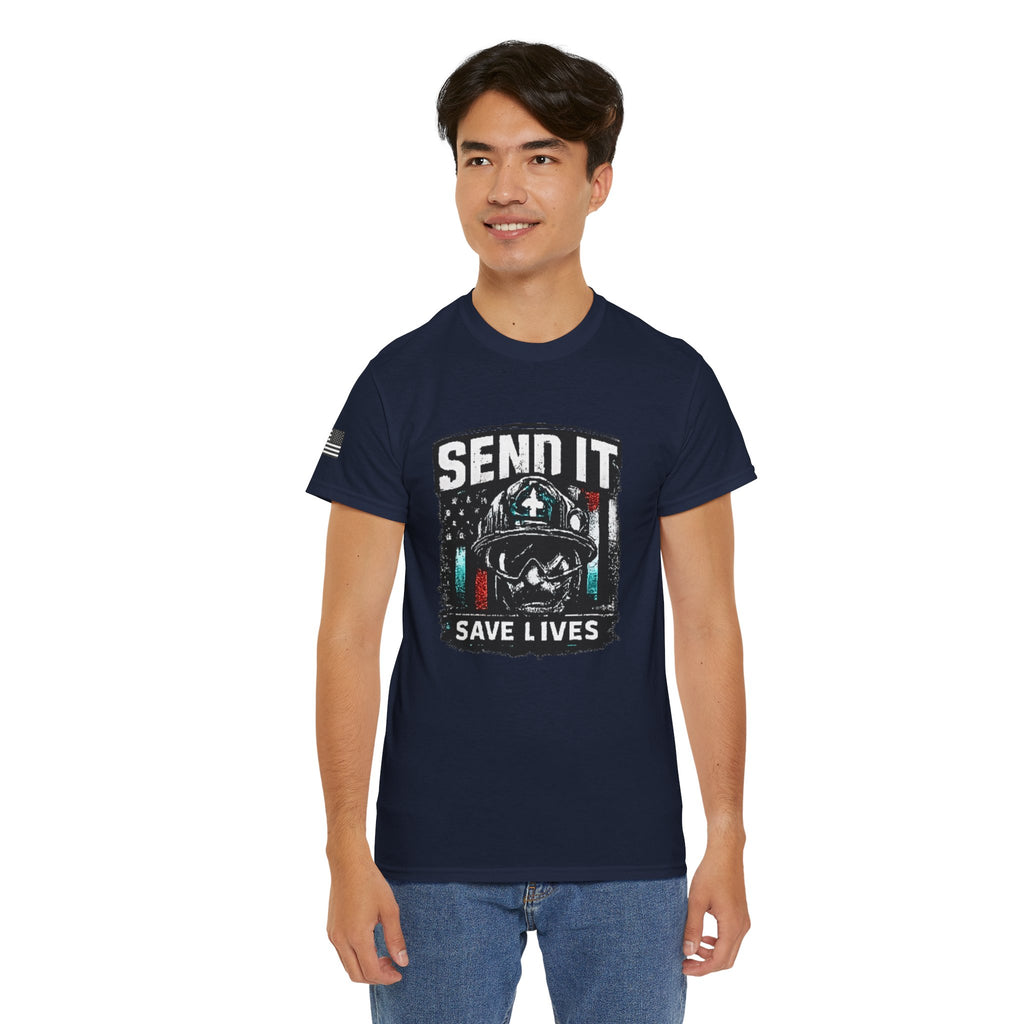 Send It Save Lives T‑Shirt — EMS/Paramedic Rescue Helmet Tee