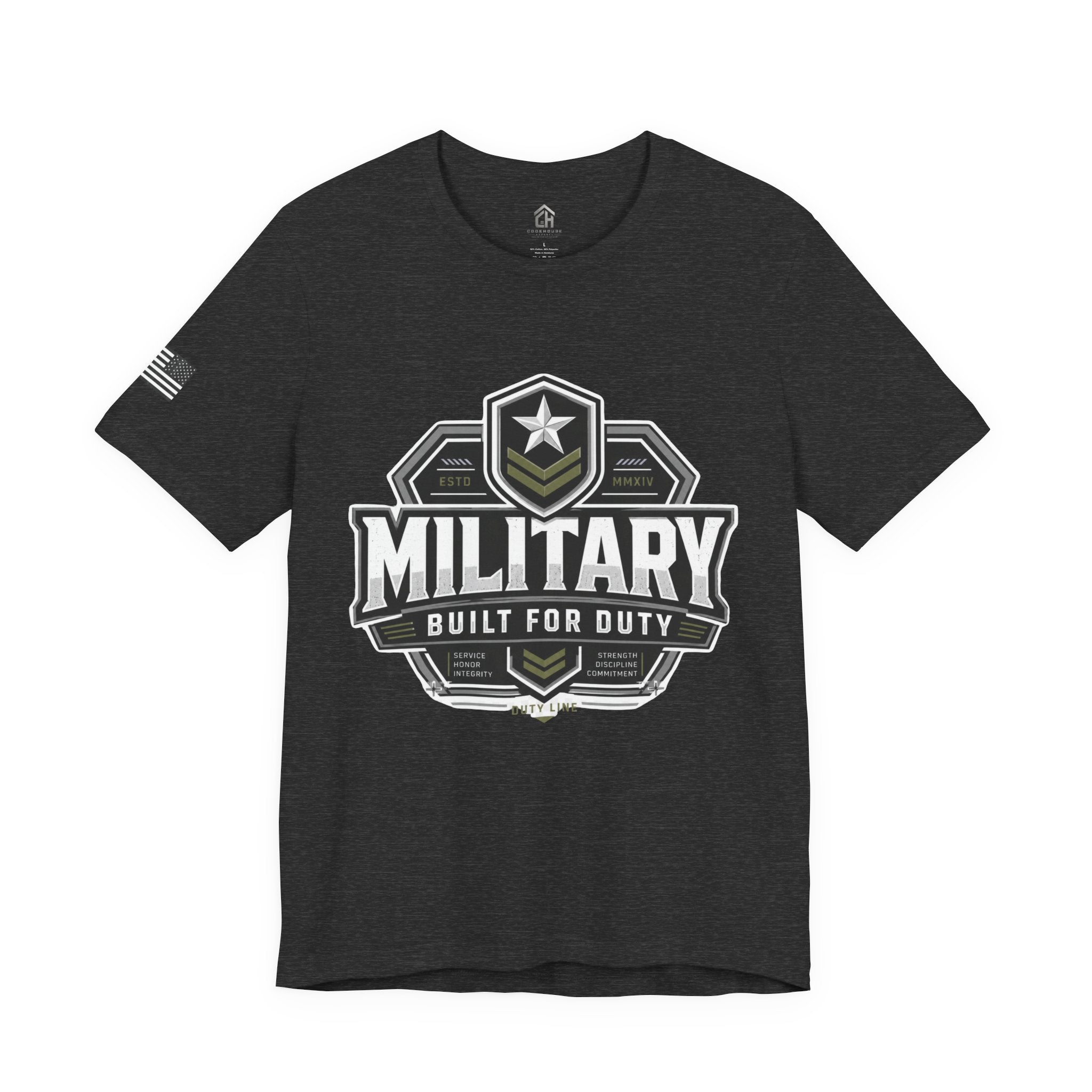 Military 'Built for Duty' T-Shirt — Patriotic Veteran & Active Duty Tee