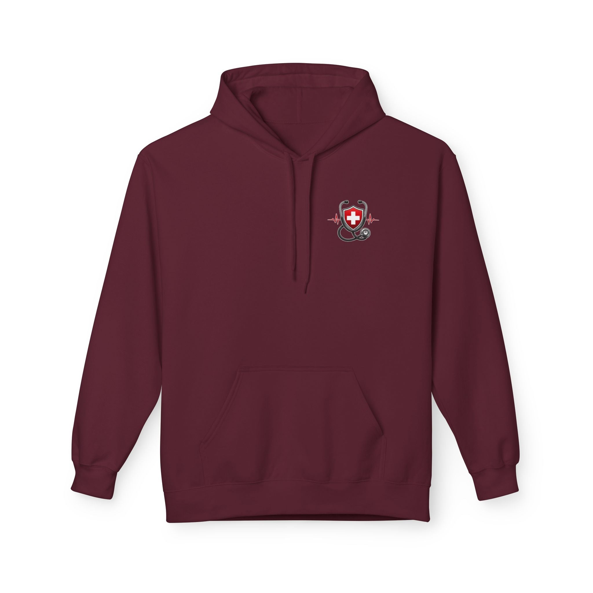ER Nurse Hoodie - "Present in Chaos, Fueled by Caffeine & Compassion" Medical Staff Pullover