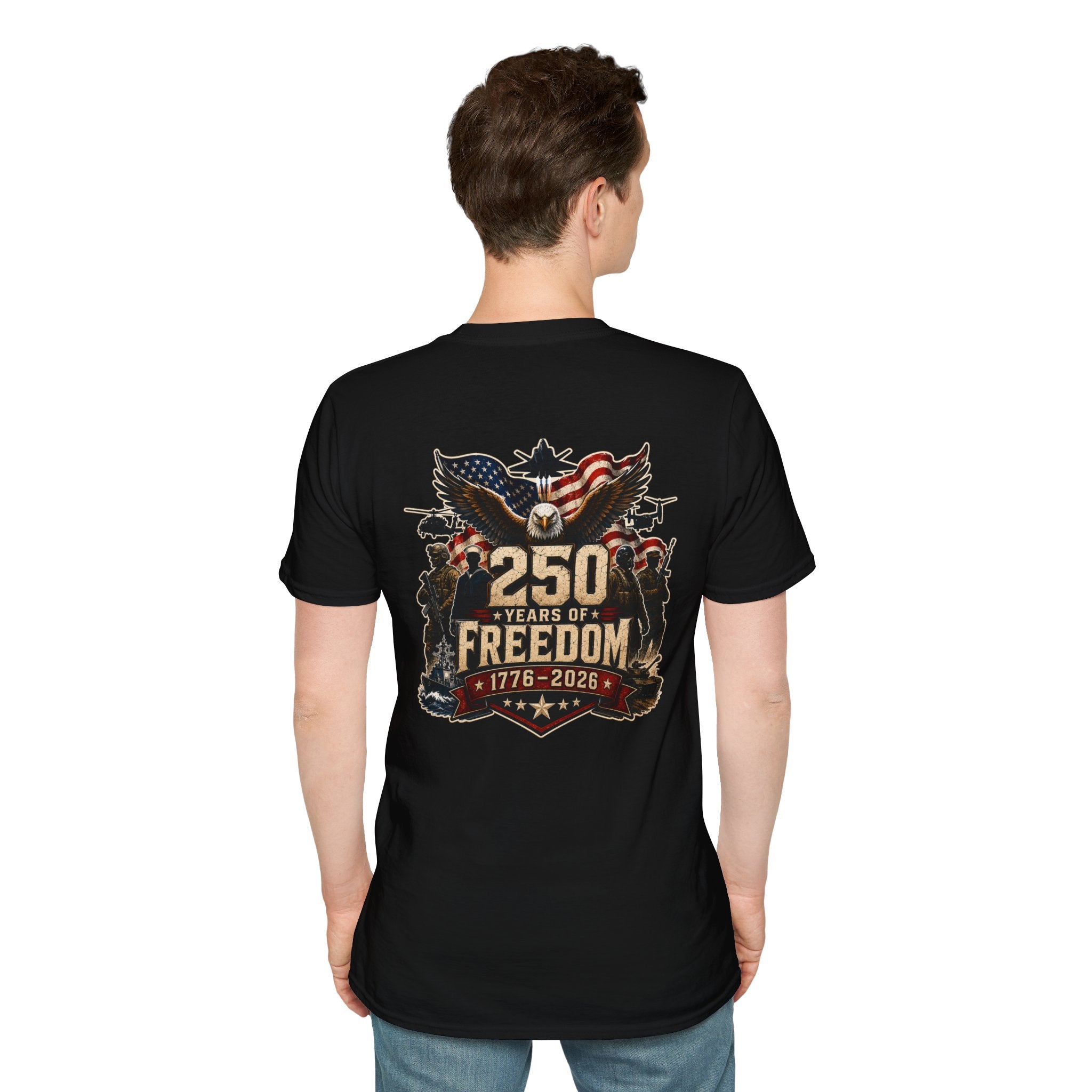 250 Years of Freedom Military Patriotic Graphic Tee