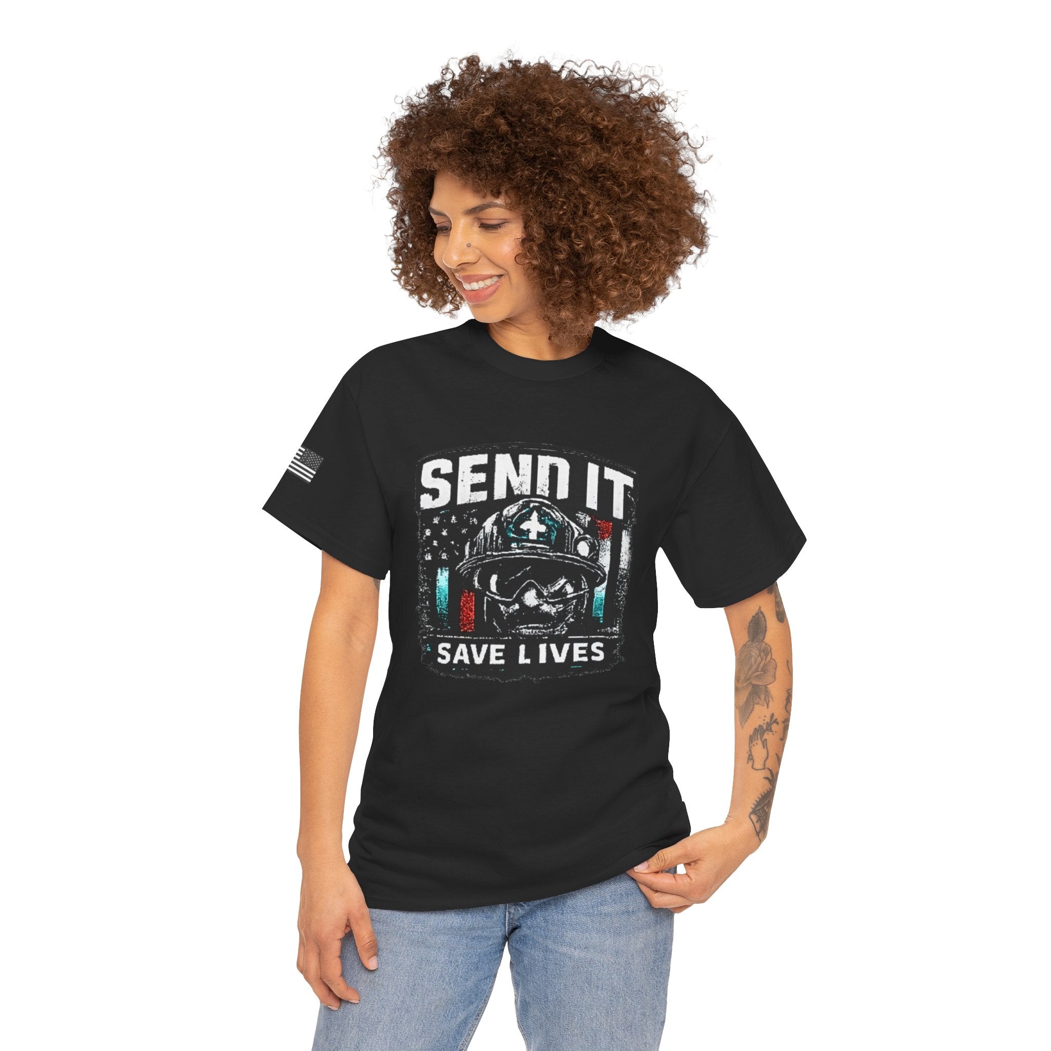 Send It Save Lives T‑Shirt — EMS/Paramedic Rescue Helmet Tee