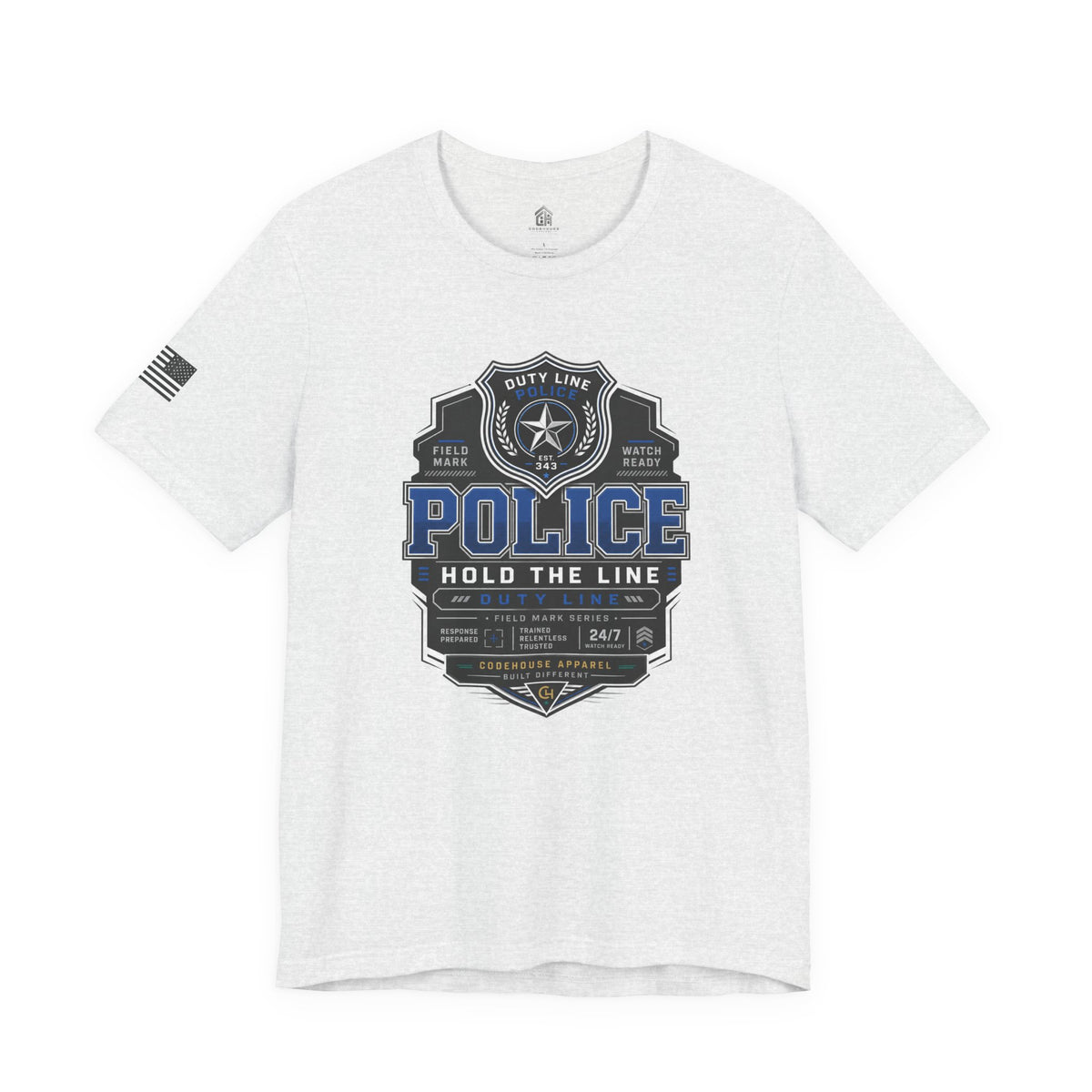 Hold the Line Police Badge Tee