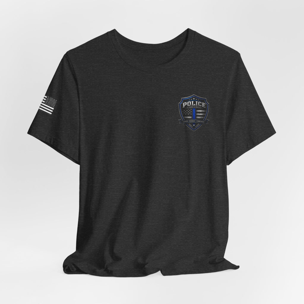 Serve With Honor Police T‑Shirt — Tactical Response Badge Tee