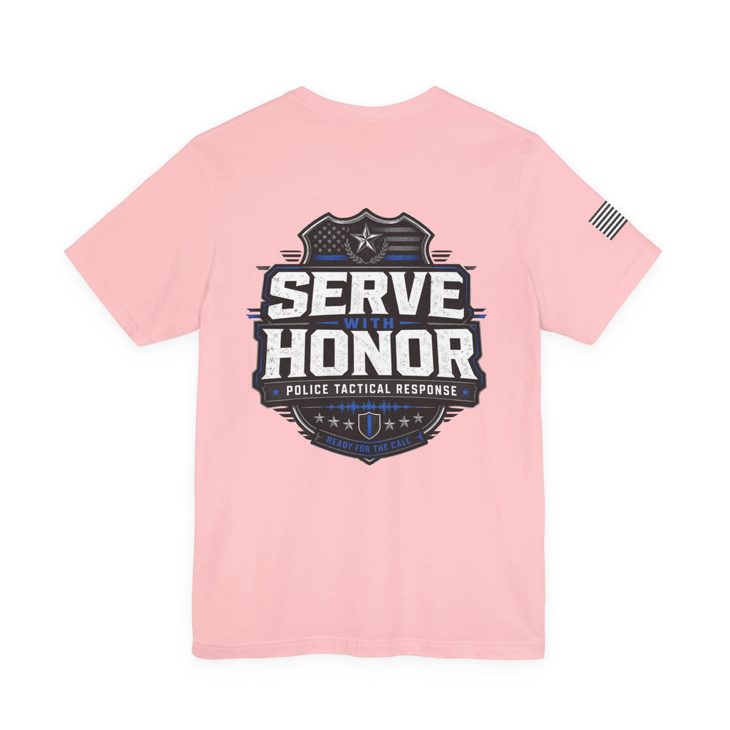 Serve With Honor Police T‑Shirt — Tactical Response Badge Tee