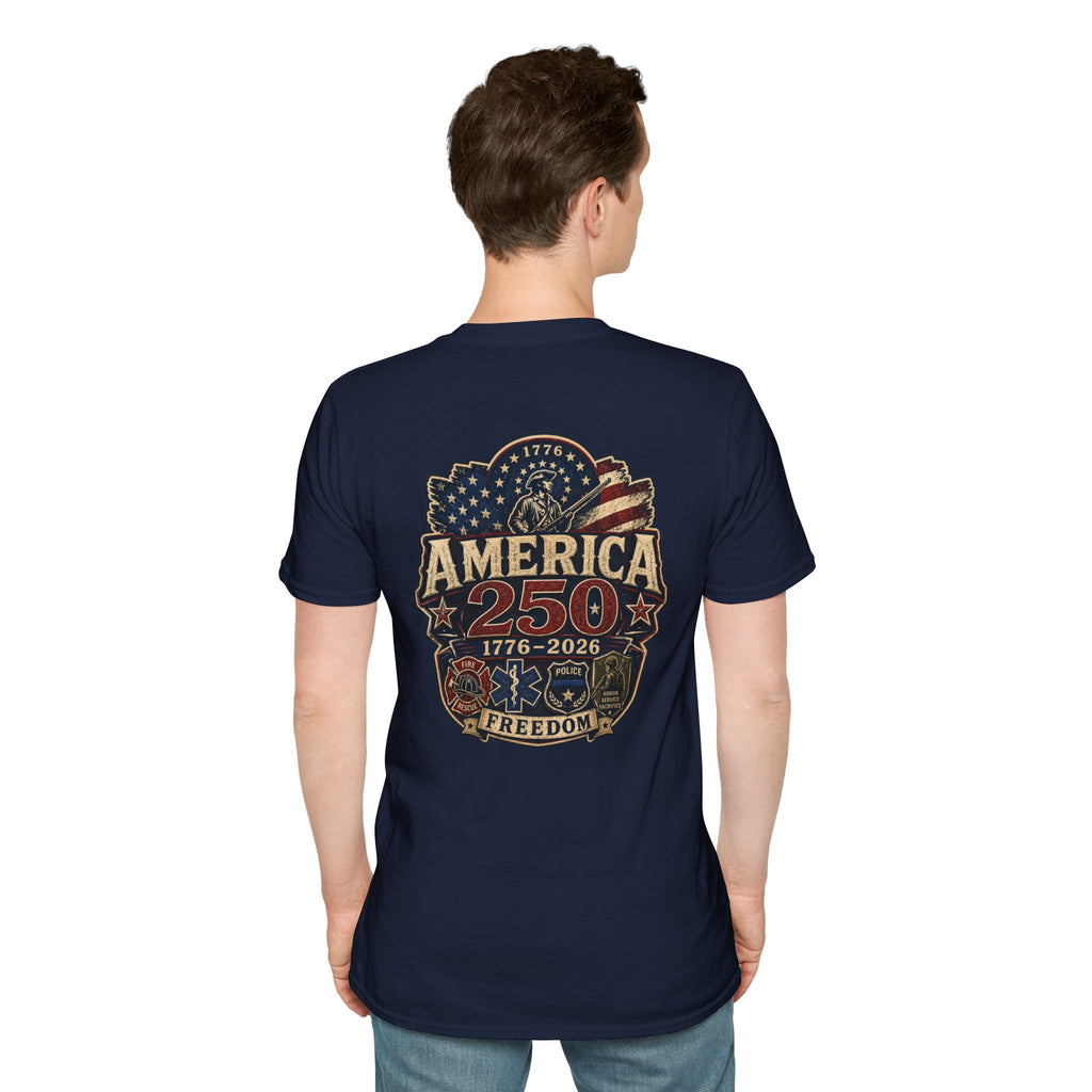 America 250 First Responder Freedom T-Shirt | 1776–2026 Patriotic Tee