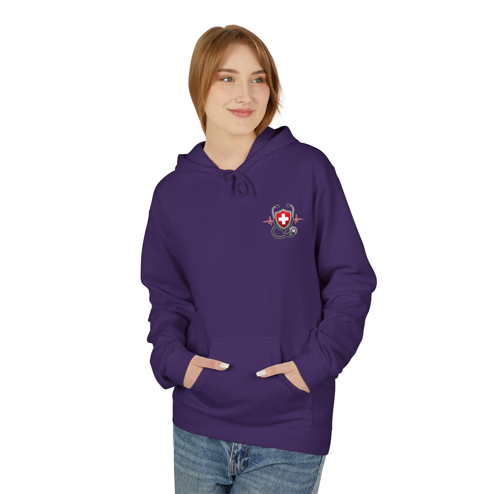 ER Nurse Hoodie - "Present in Chaos, Fueled by Caffeine & Compassion" Medical Staff Pullover