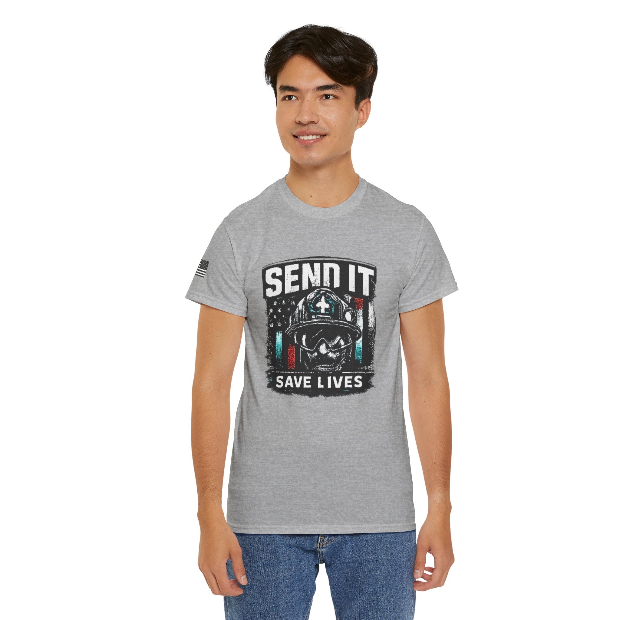 Send It Save Lives T‑Shirt — EMS/Paramedic Rescue Helmet Tee