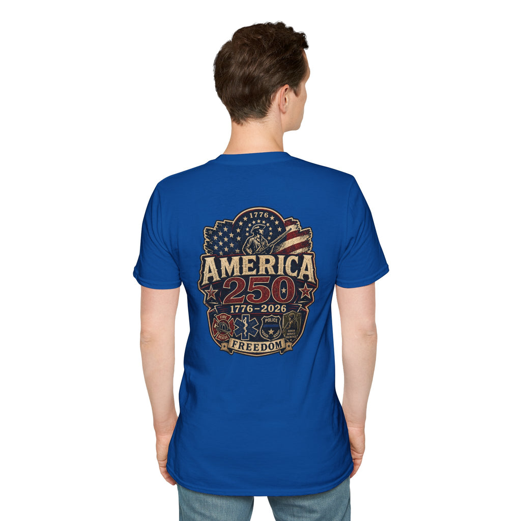 America 250 First Responder Freedom T-Shirt | 1776–2026 Patriotic Tee