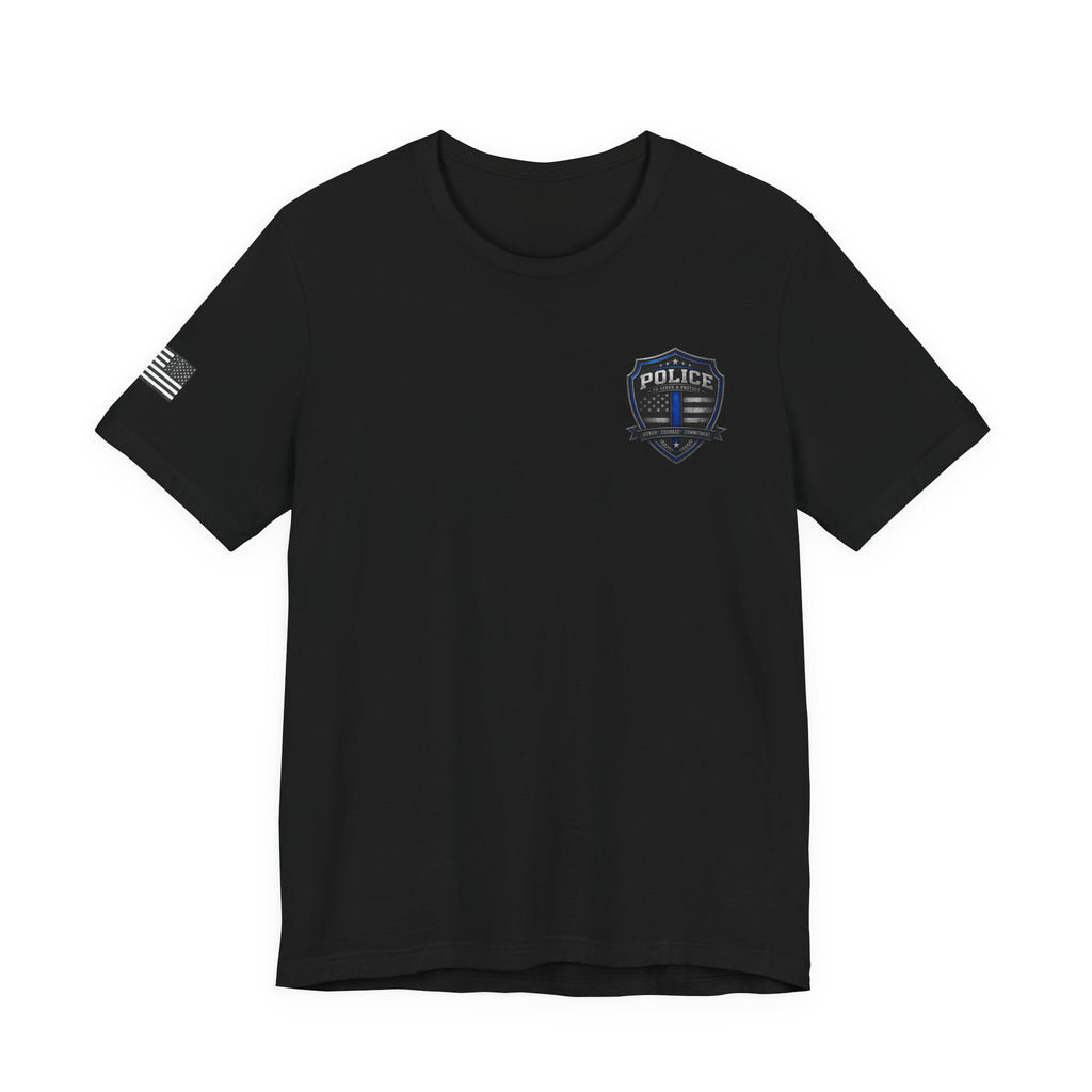 Serve With Honor Police T‑Shirt — Tactical Response Badge Tee