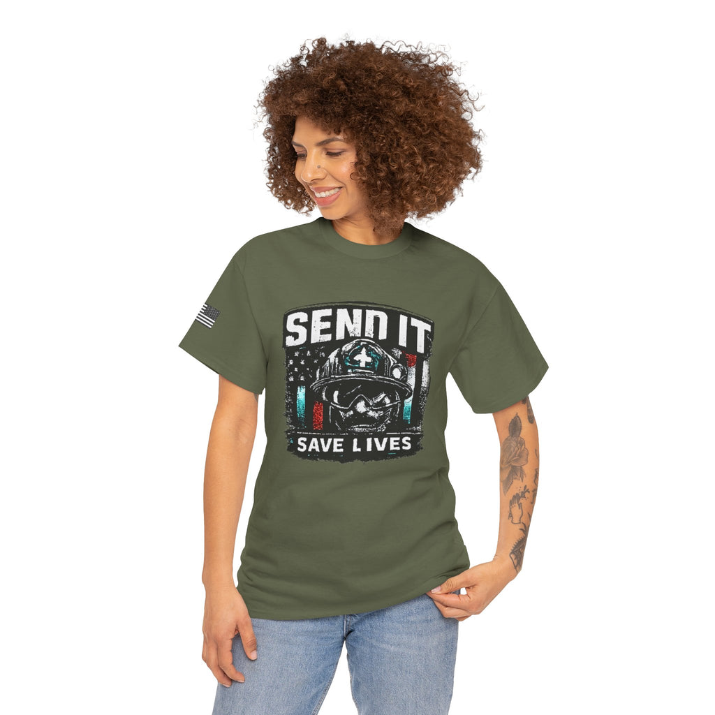Send It Save Lives T‑Shirt — EMS/Paramedic Rescue Helmet Tee