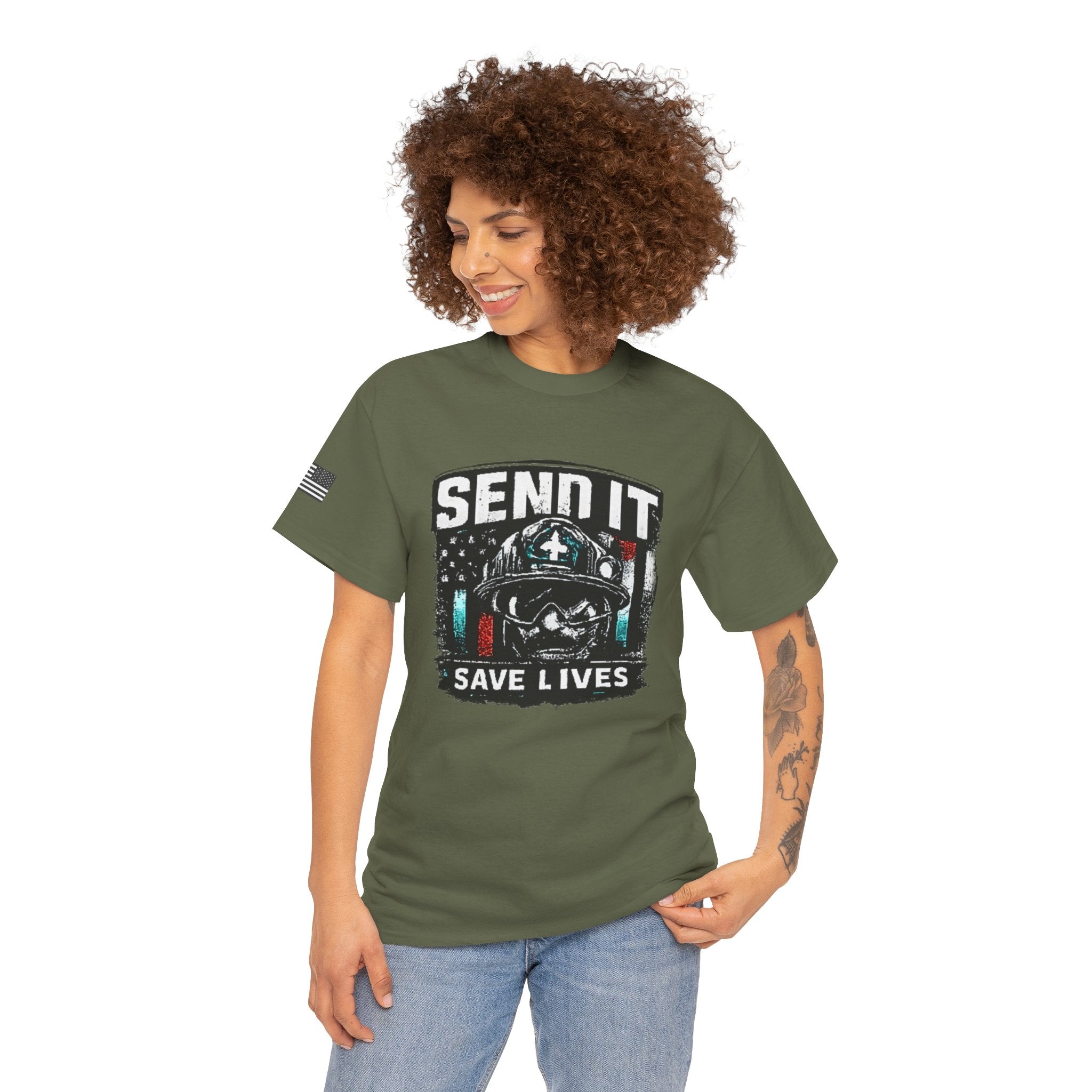 Send It Save Lives T‑Shirt — EMS/Paramedic Rescue Helmet Tee